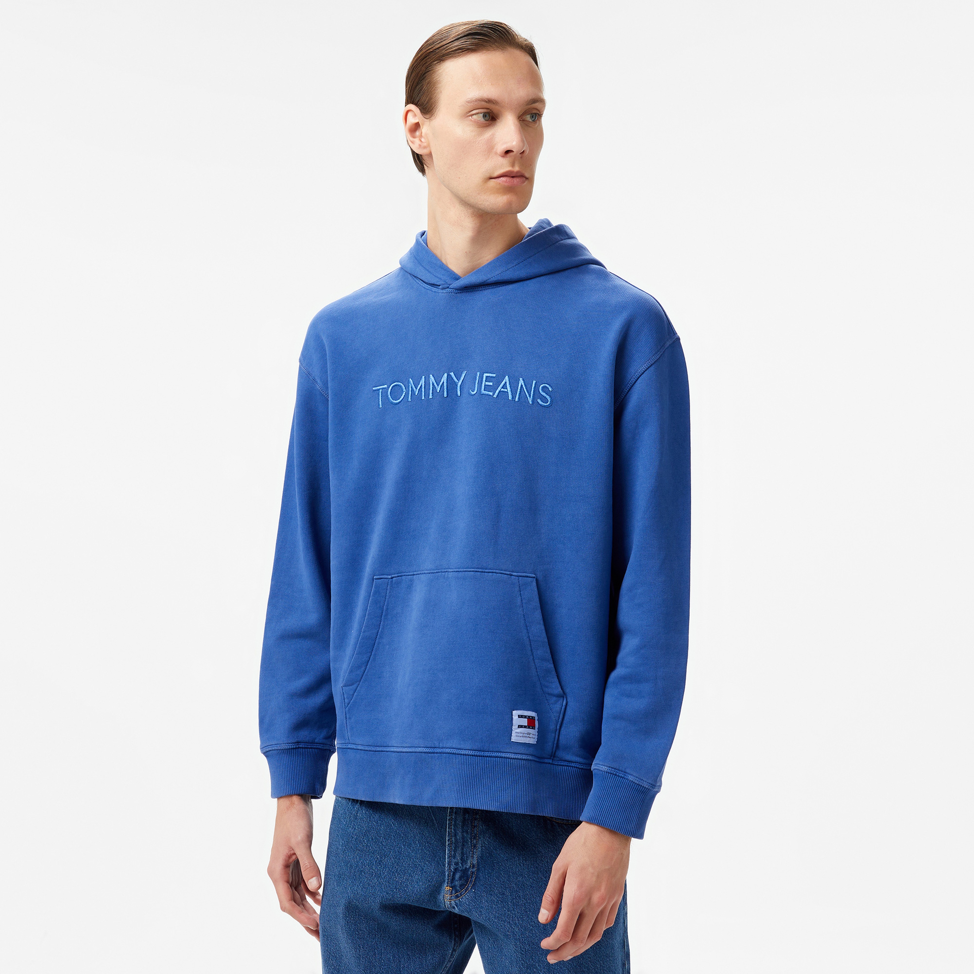 Tommy Hilfiger Jeans Classic Erkek Mavi Hoodie