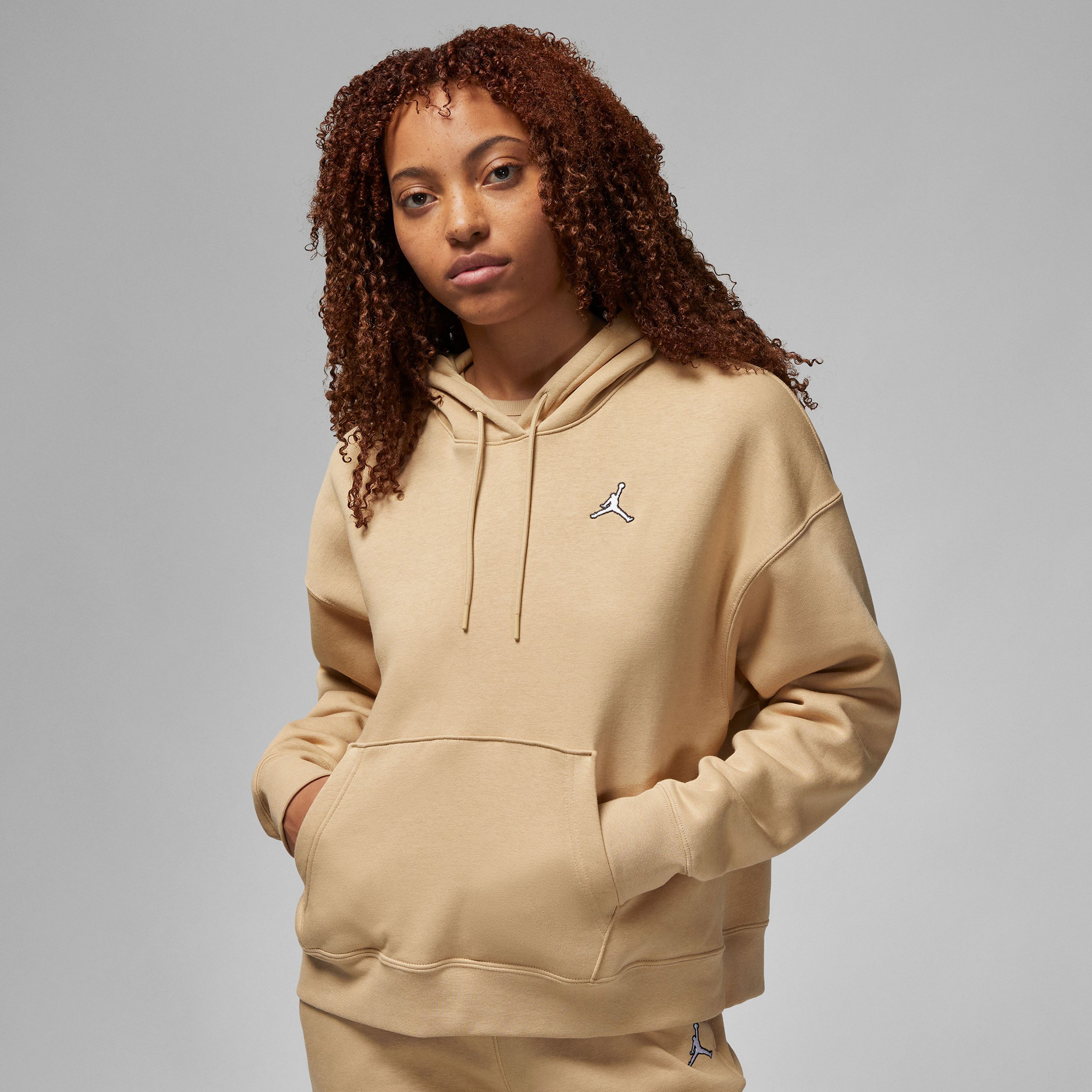 Jordan Brooklyn Fleece Pullover Kadın Kahverengi Kapüşonlu Sweatshirt