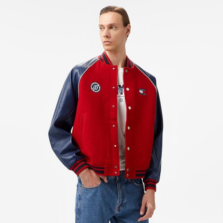 Tommy Hilfiger Jeans Tj Game Day Varsity Erkek Kırmızı Ceket