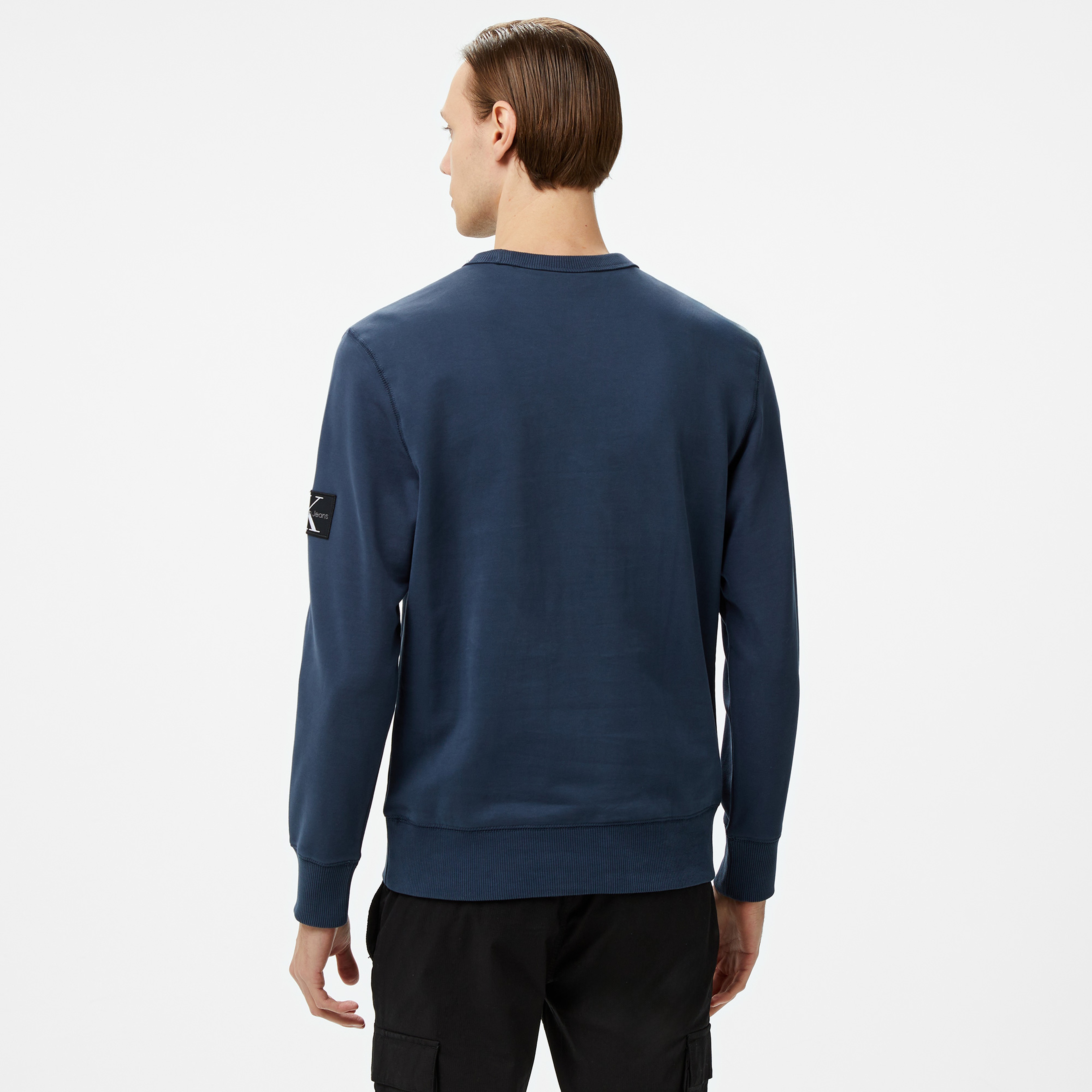 Calvin Klein Jeans Badge Crew Neck Erkek Lacivert Sweatshirt