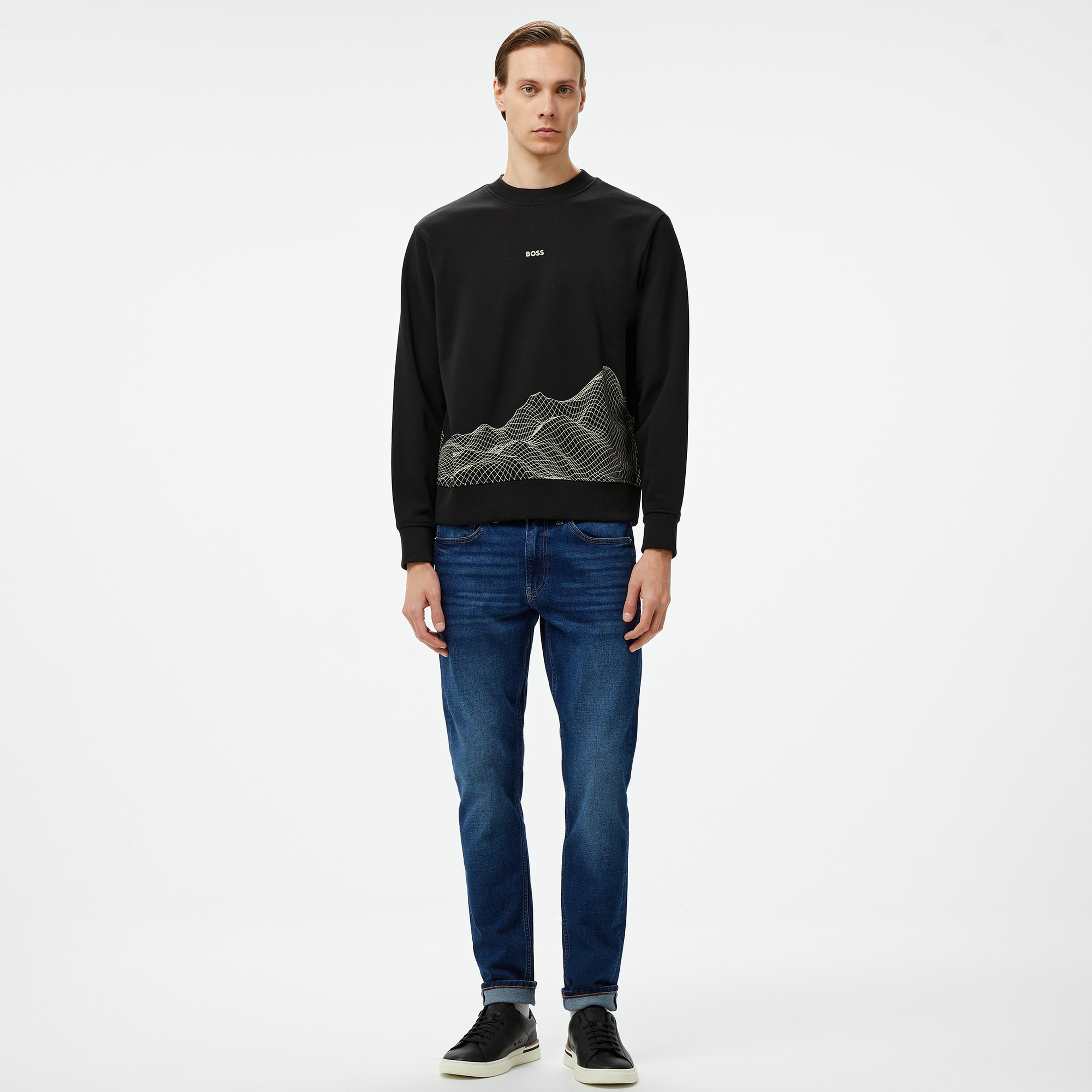 Boss We surface Erkek Siyah Sweatshirt