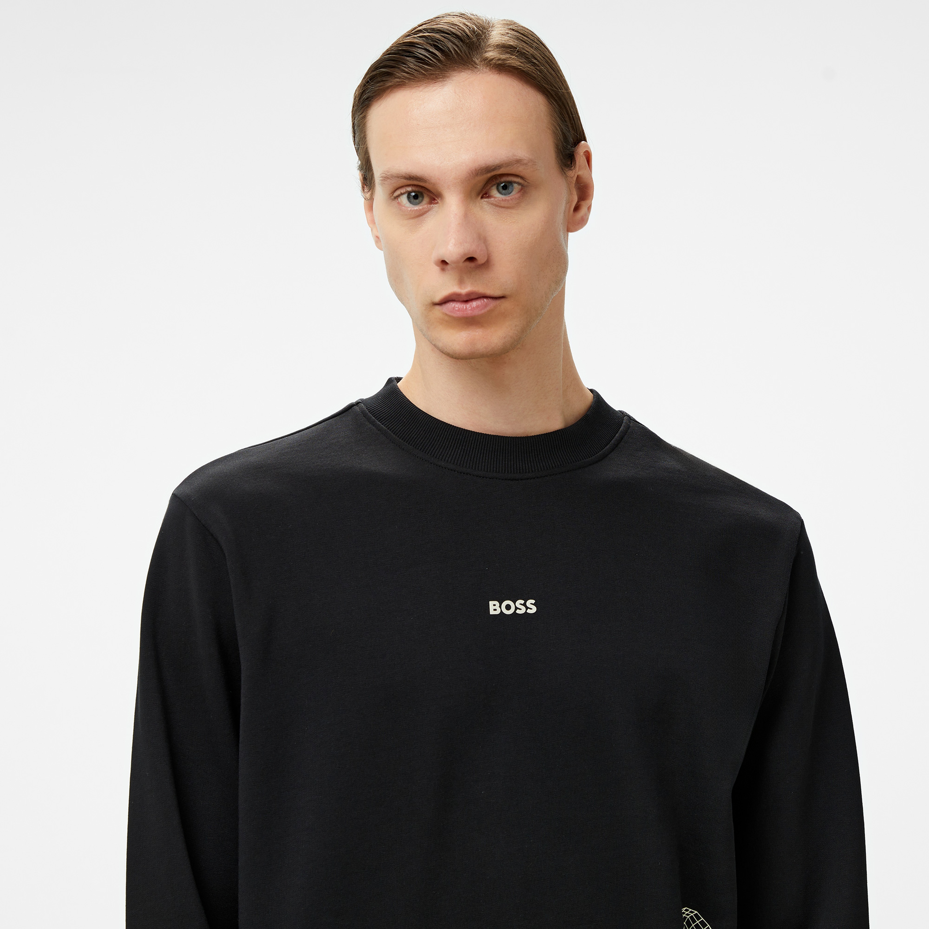 Boss We surface Erkek Siyah Sweatshirt