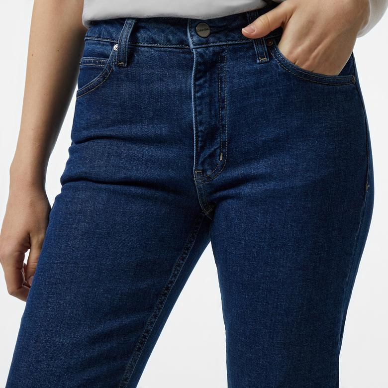 Calvin Klein Mr Slim - Mid Kadın Lacivert Jean