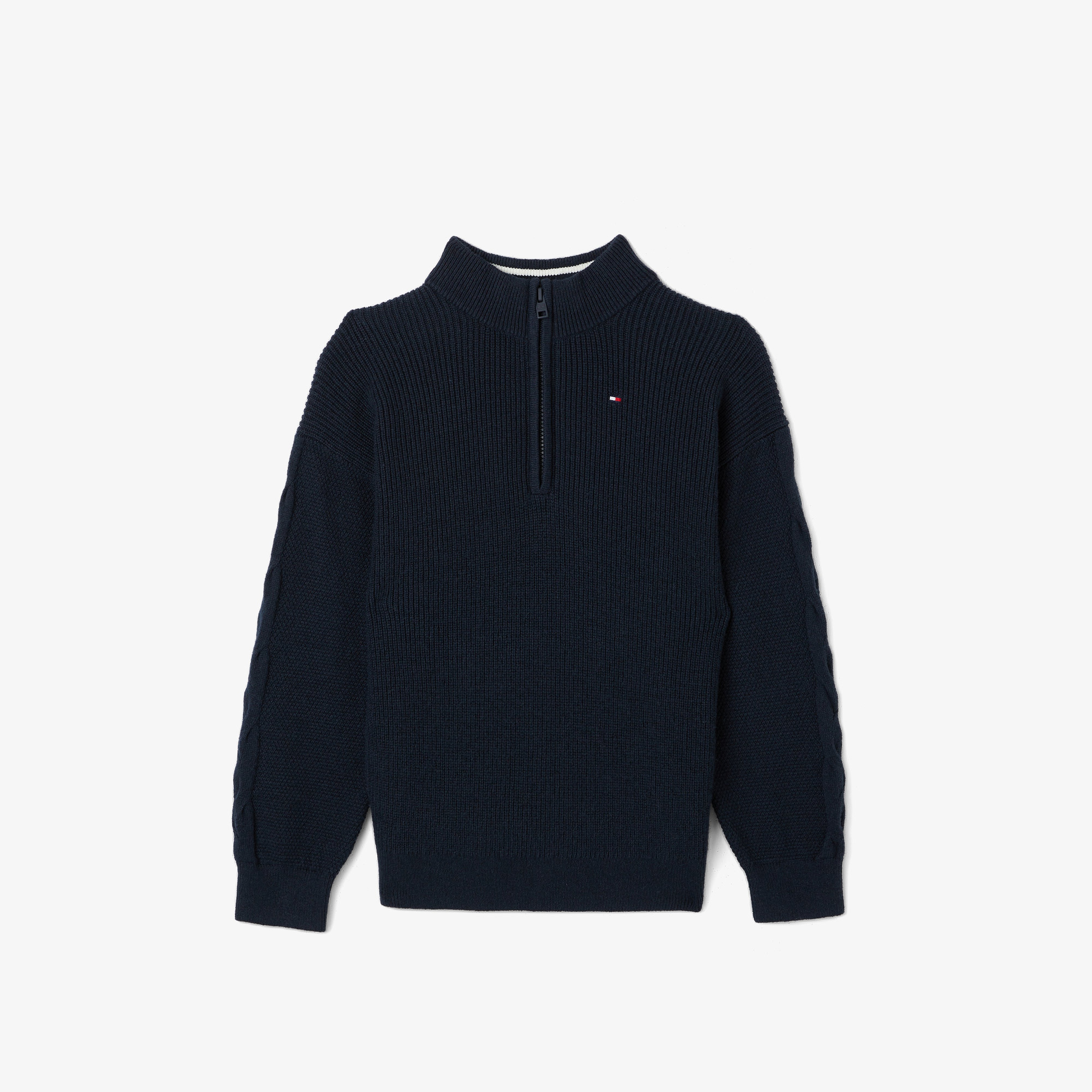 Tommy Hilfiger Turtleneck Half Zip Çocuk Mavi Kazak