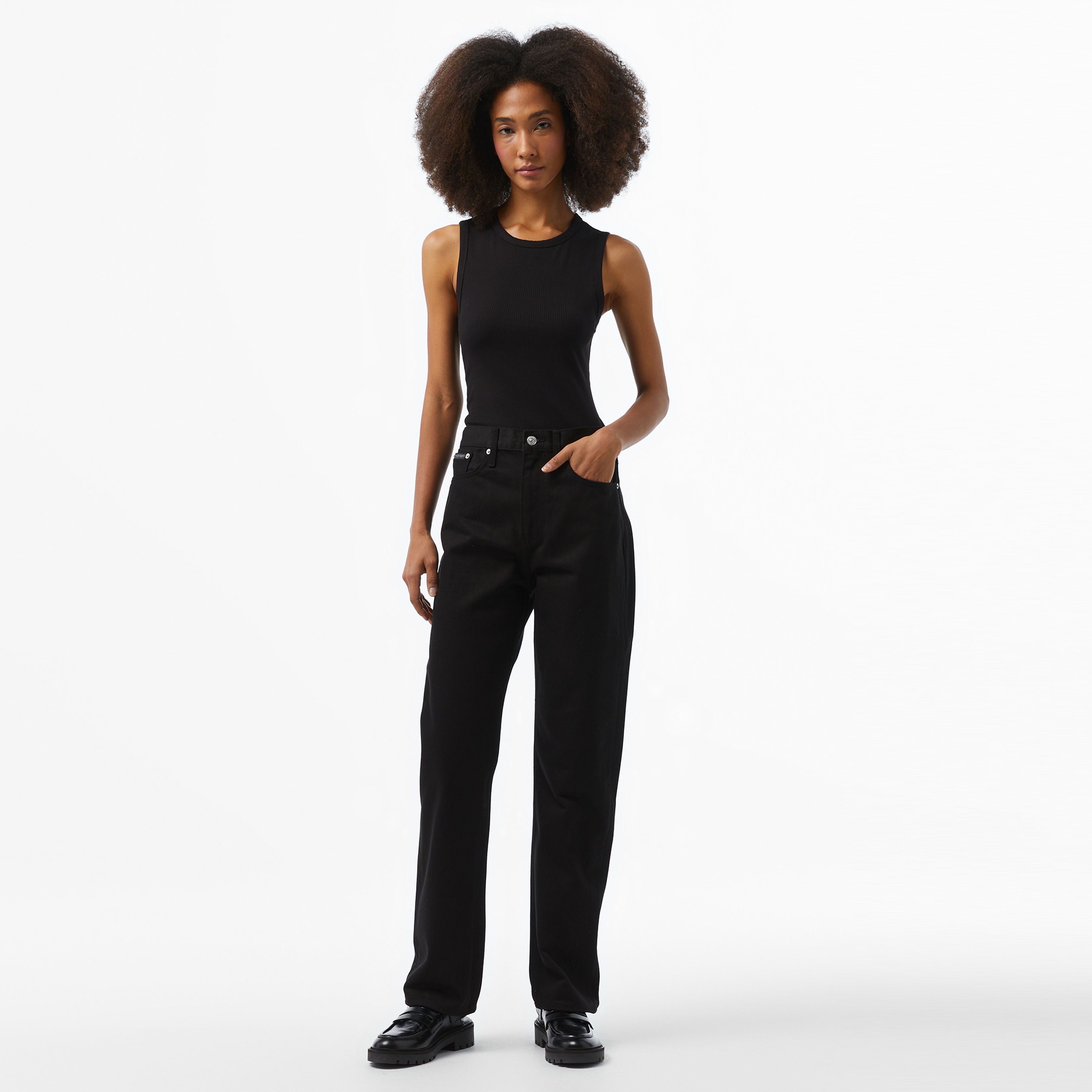 Calvin Klein Jeans Hıgh Rise Straıght Kadın Siyah Jean