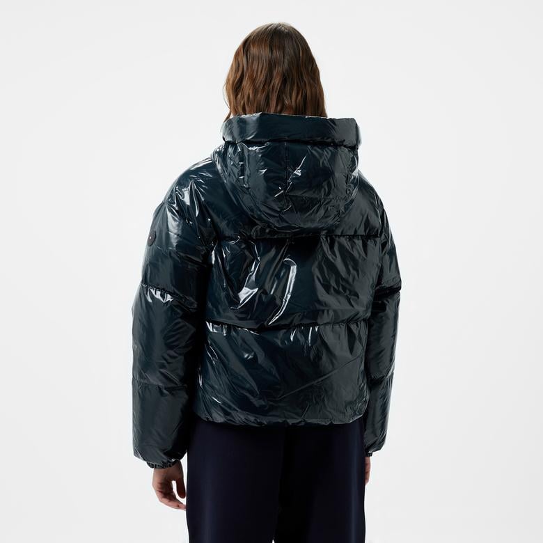 Tommy Hilfiger New York Down Gloss Wth Hood Kadın Lacivert Mont