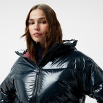 Tommy Hilfiger New York Down Gloss Wth Hood Kadın Lacivert Mont