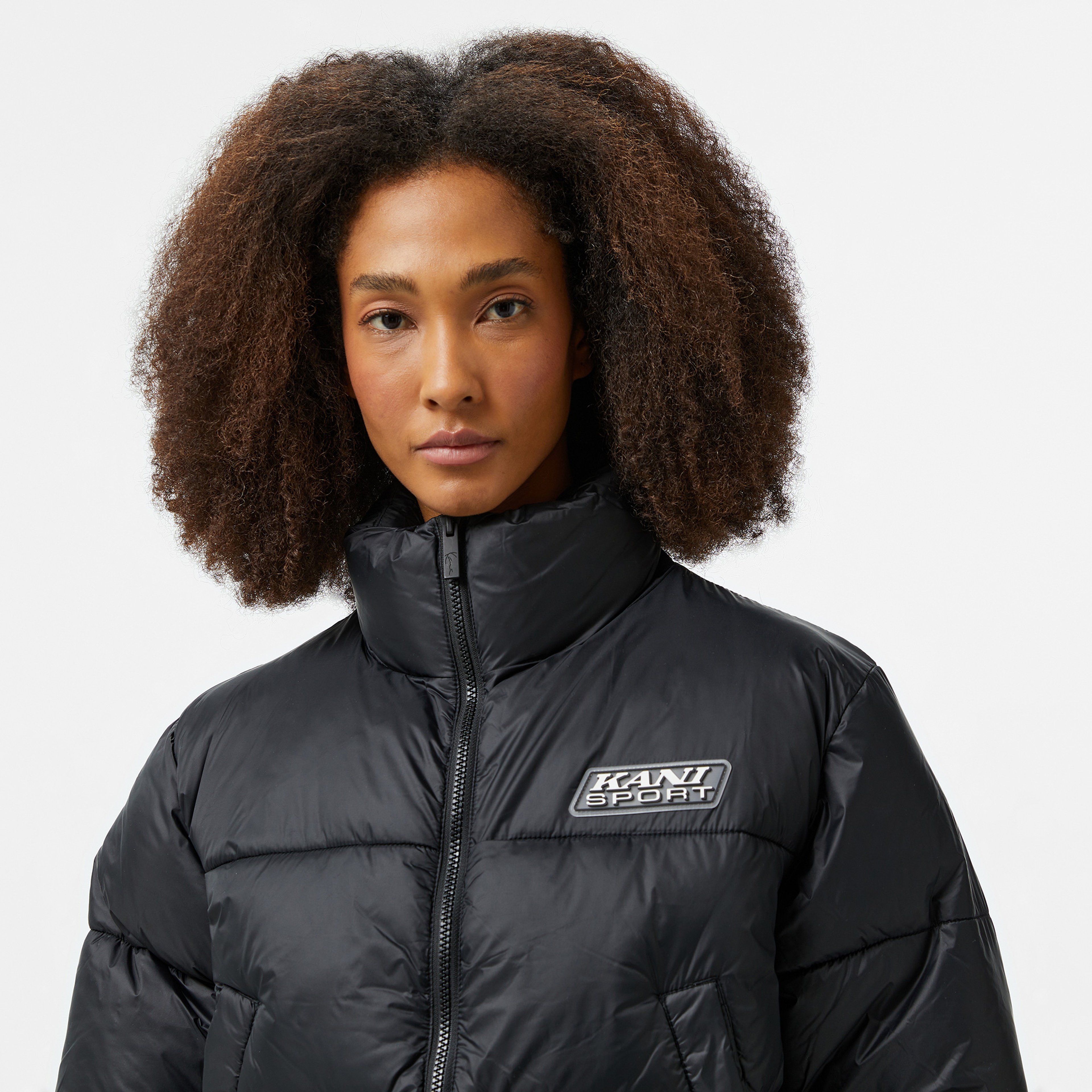 Karl Kani Sport Patch Crop Puffer Kadın Siyah Ceket