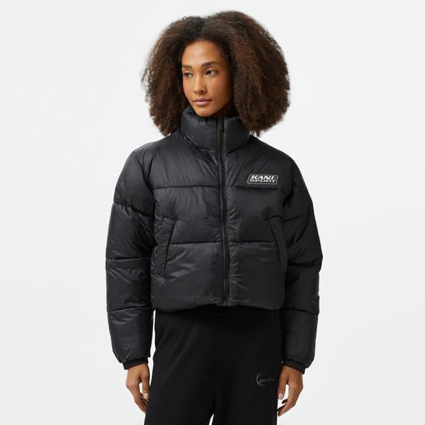 Karl Kani Sport Patch Crop Puffer Kadın Siyah Ceket