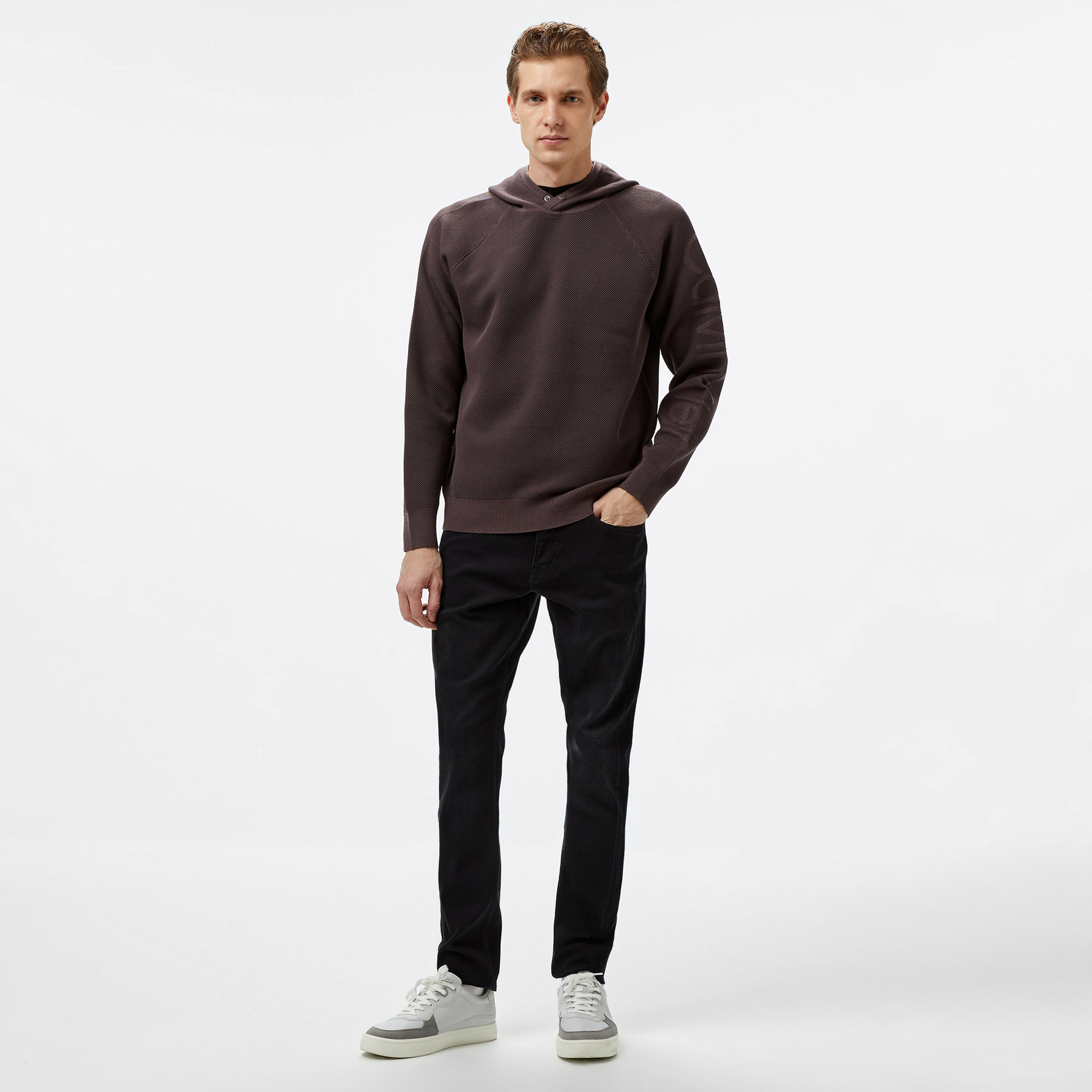 Calvin Klein Pullover Erkek Kahverengi Sweatshirt