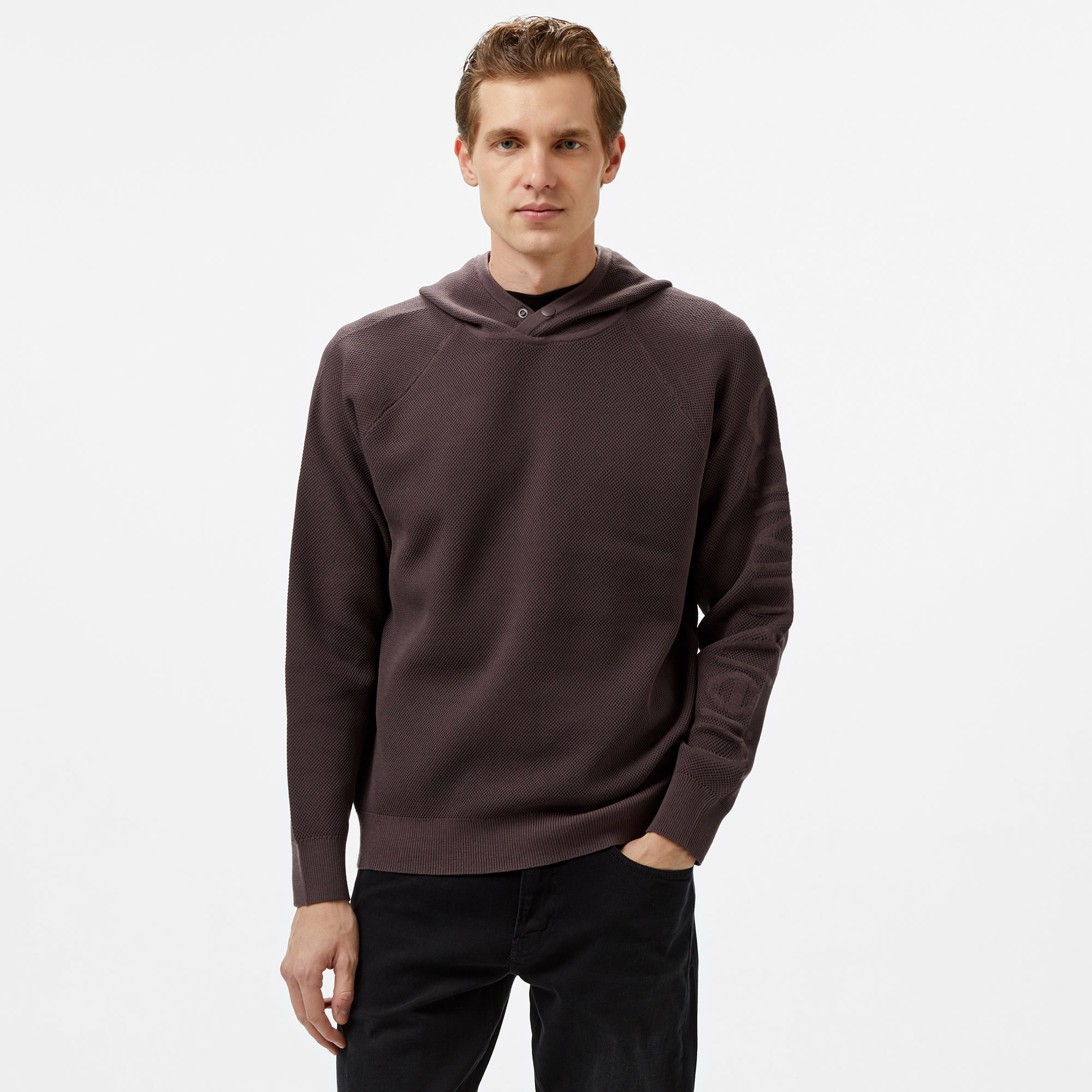 Calvin Klein Pullover Erkek Kahverengi Sweatshirt