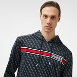 Guess Korbin Printed Double Knit Eco Erkek Siyah Sweatshirt