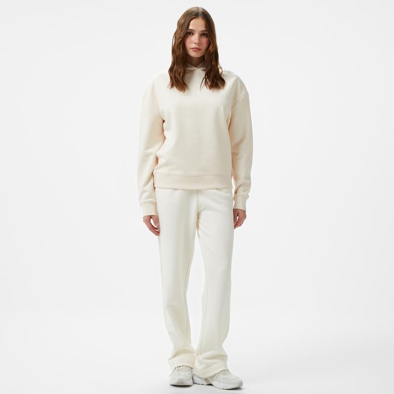 Calvin Klein Hero Logo Kadın Krem Hoodie