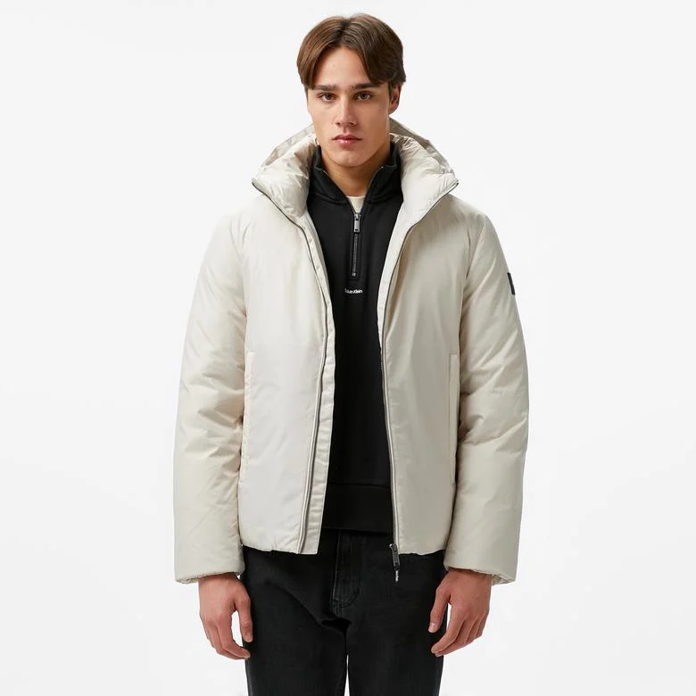 Calvin Klein Non Quilt Padded Hooded Erkek Bej Mont