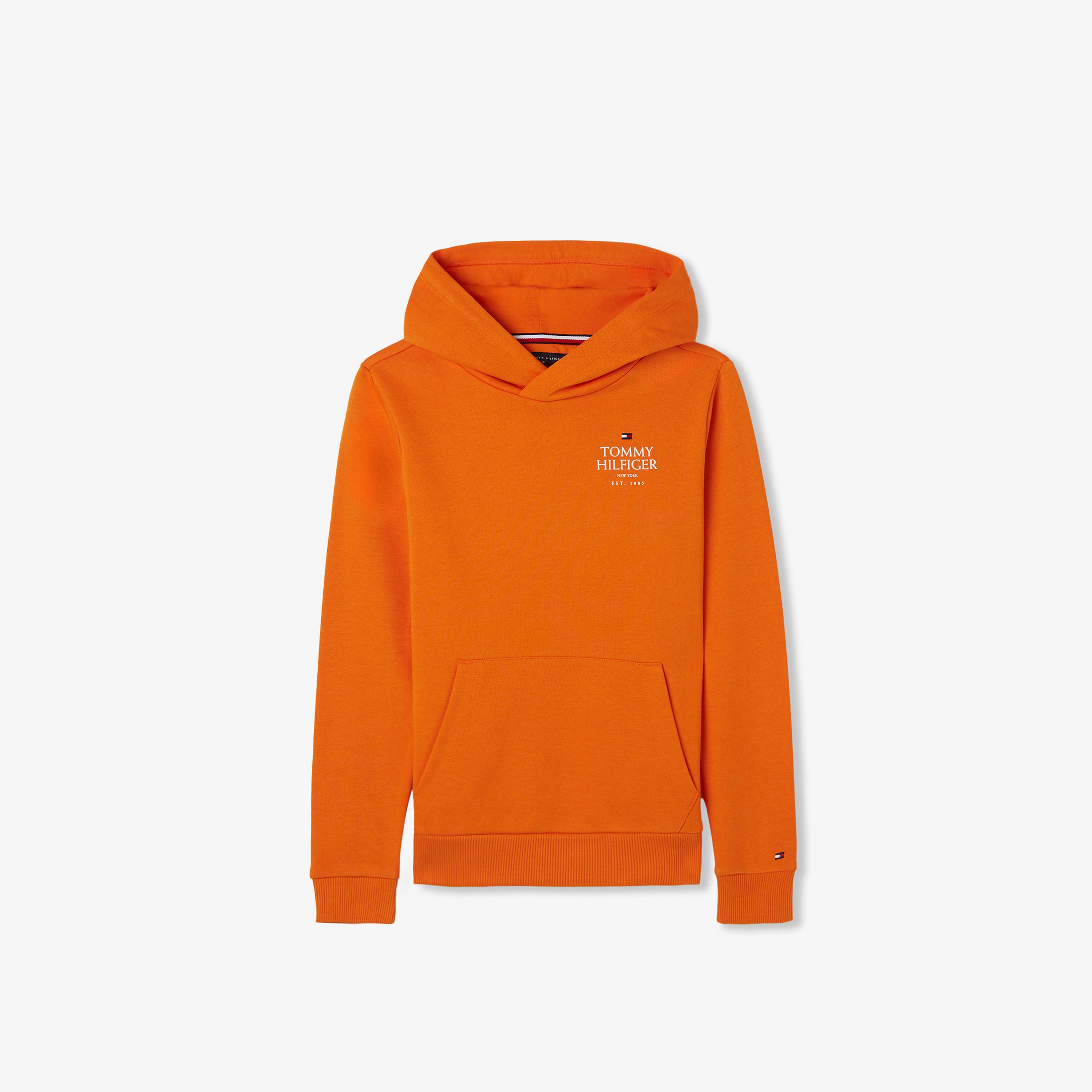 Tommy Hilfiger Logo Puff Print Çocuk Turuncu Hoodie