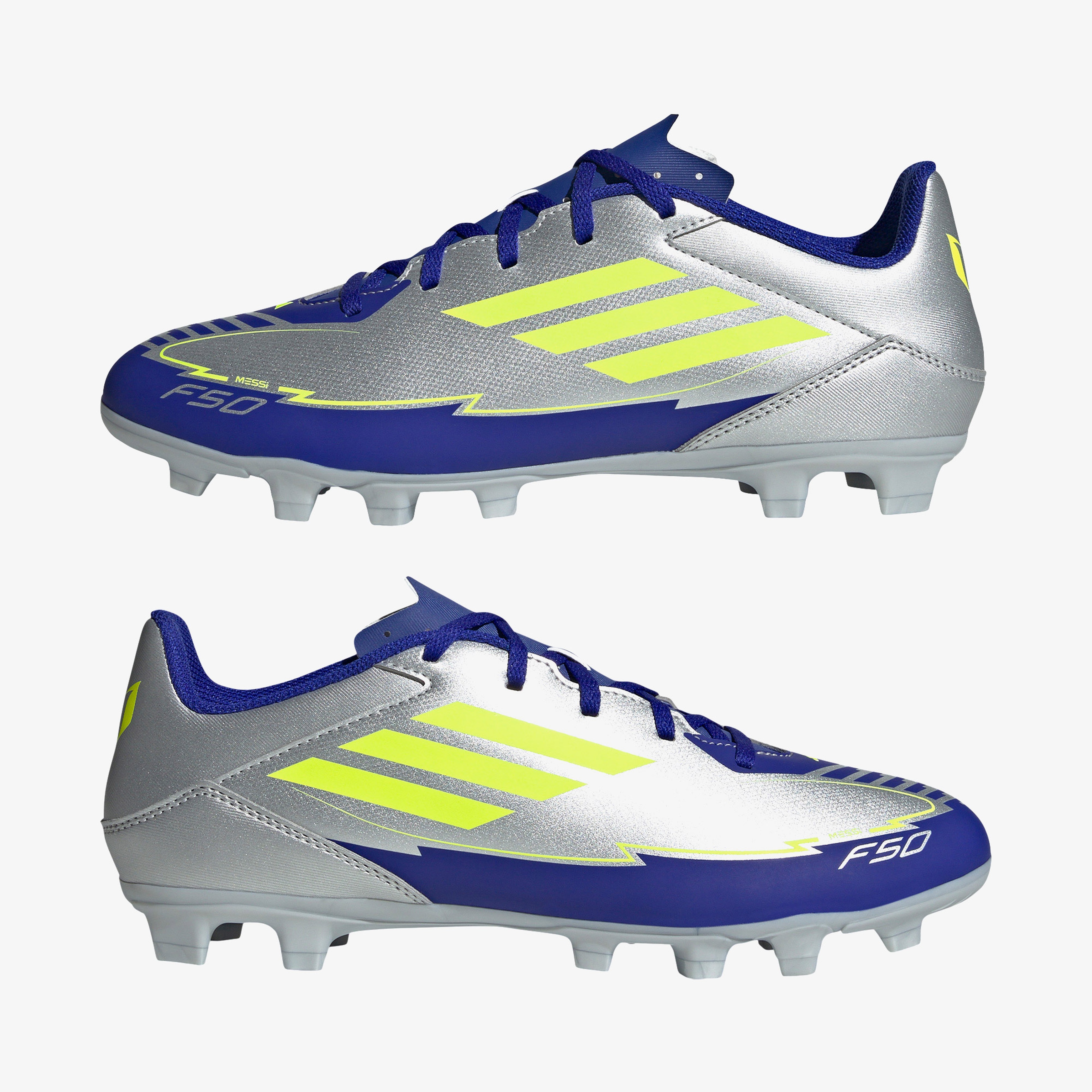 adidas F50 Club Messi Erkek Gri Çim Saha Kramponu