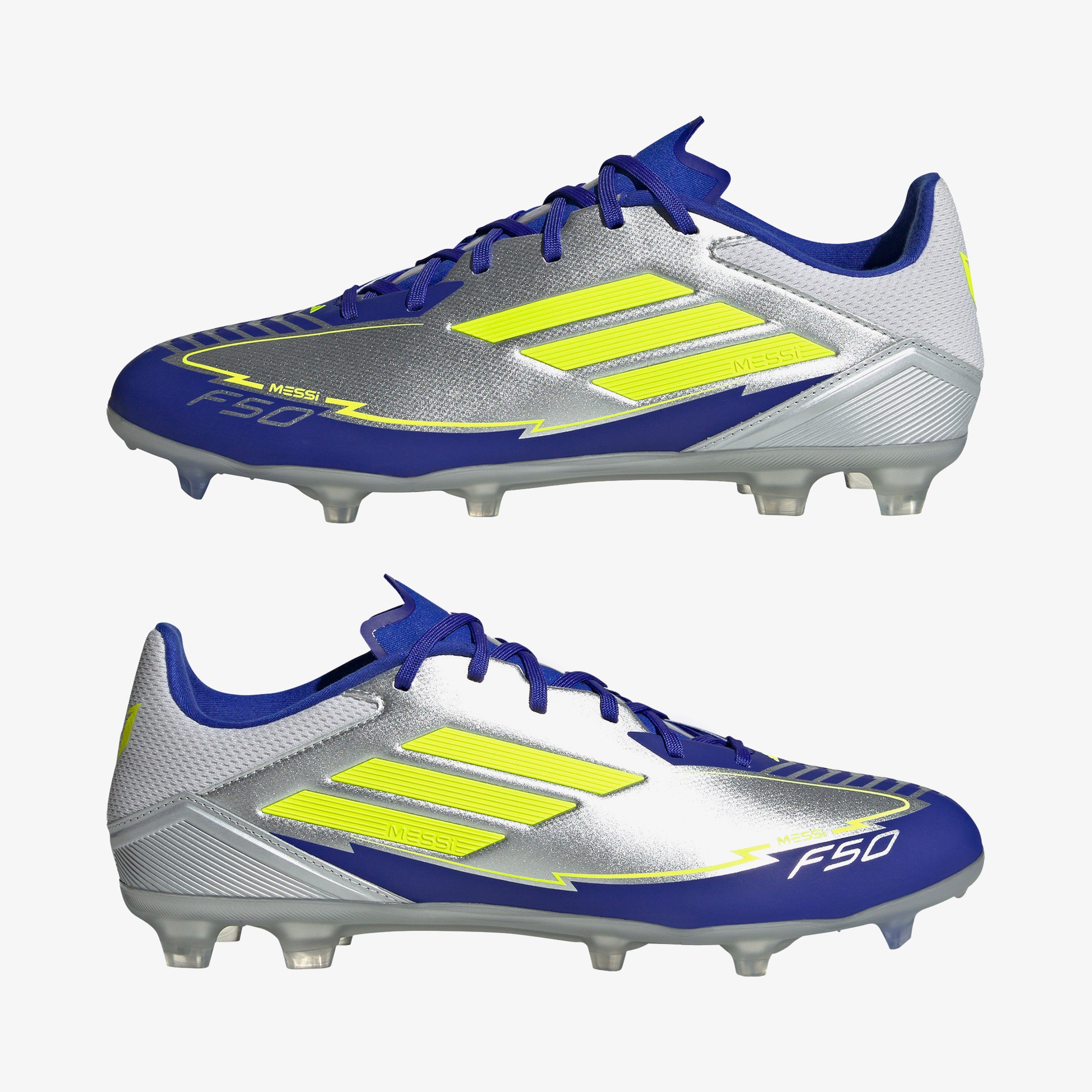 adidas F50 League Messi Erkek Gri Çim Saha Kramponu