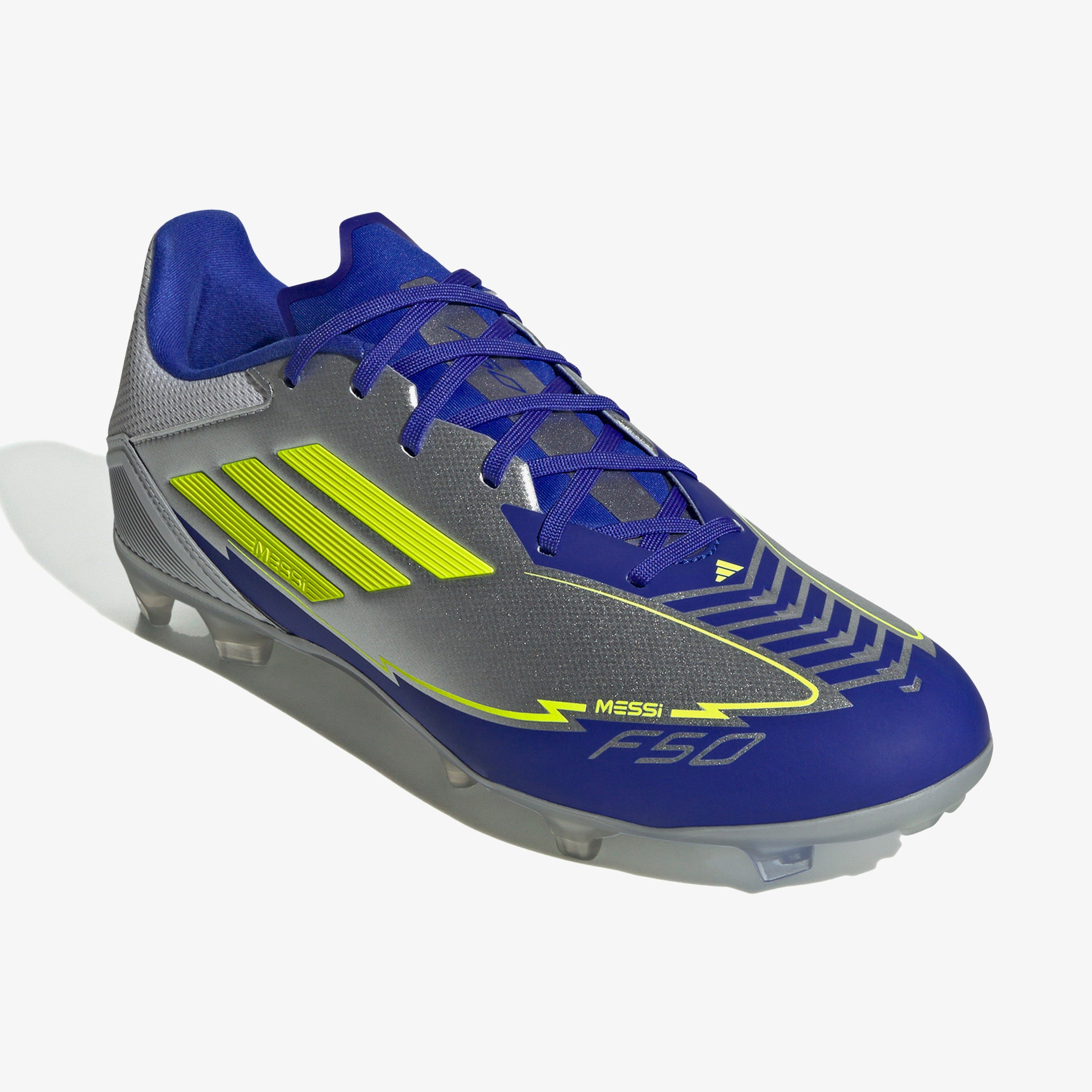 adidas F50 League Messi Erkek Gri Çim Saha Kramponu