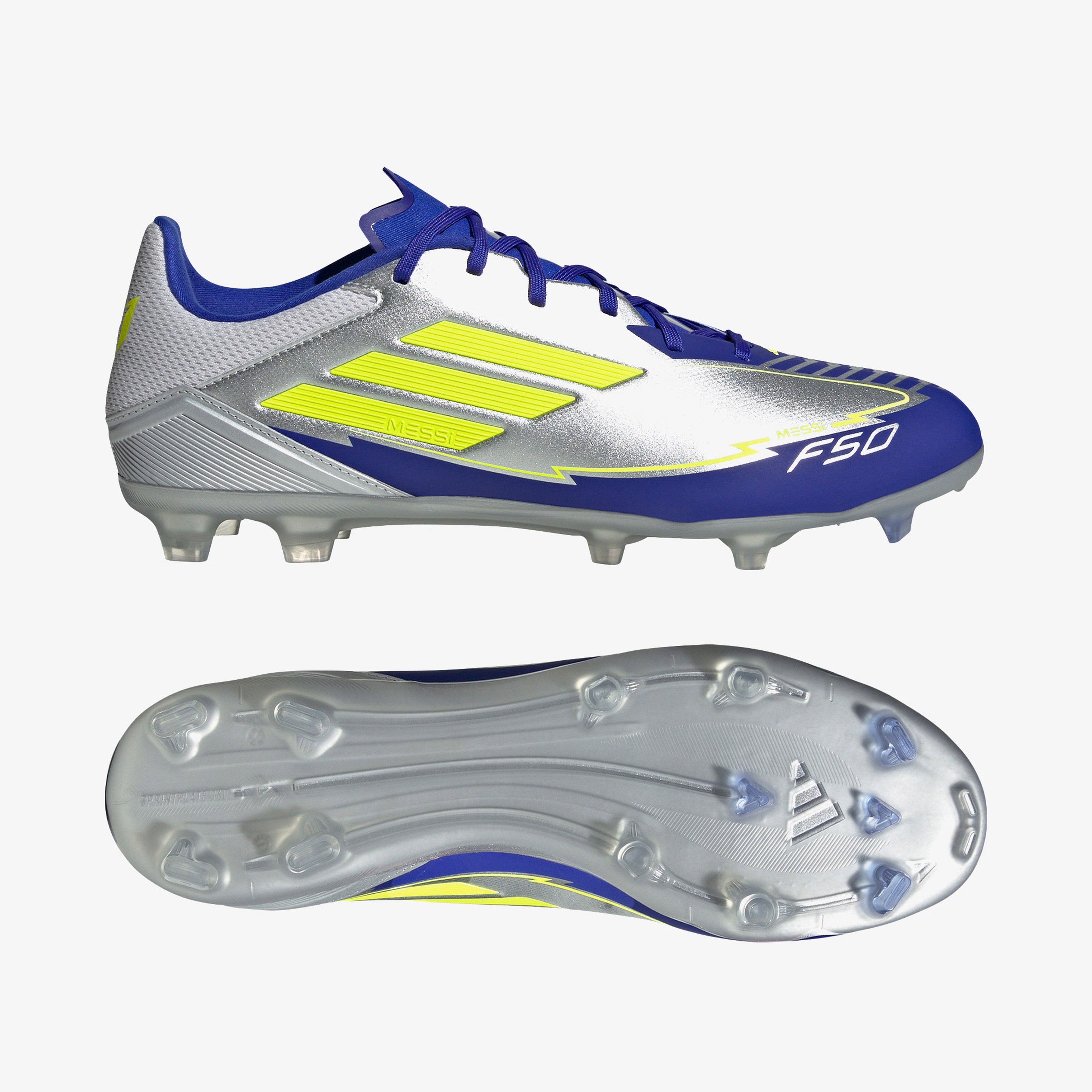 adidas F50 League Messi Erkek Gri Çim Saha Kramponu