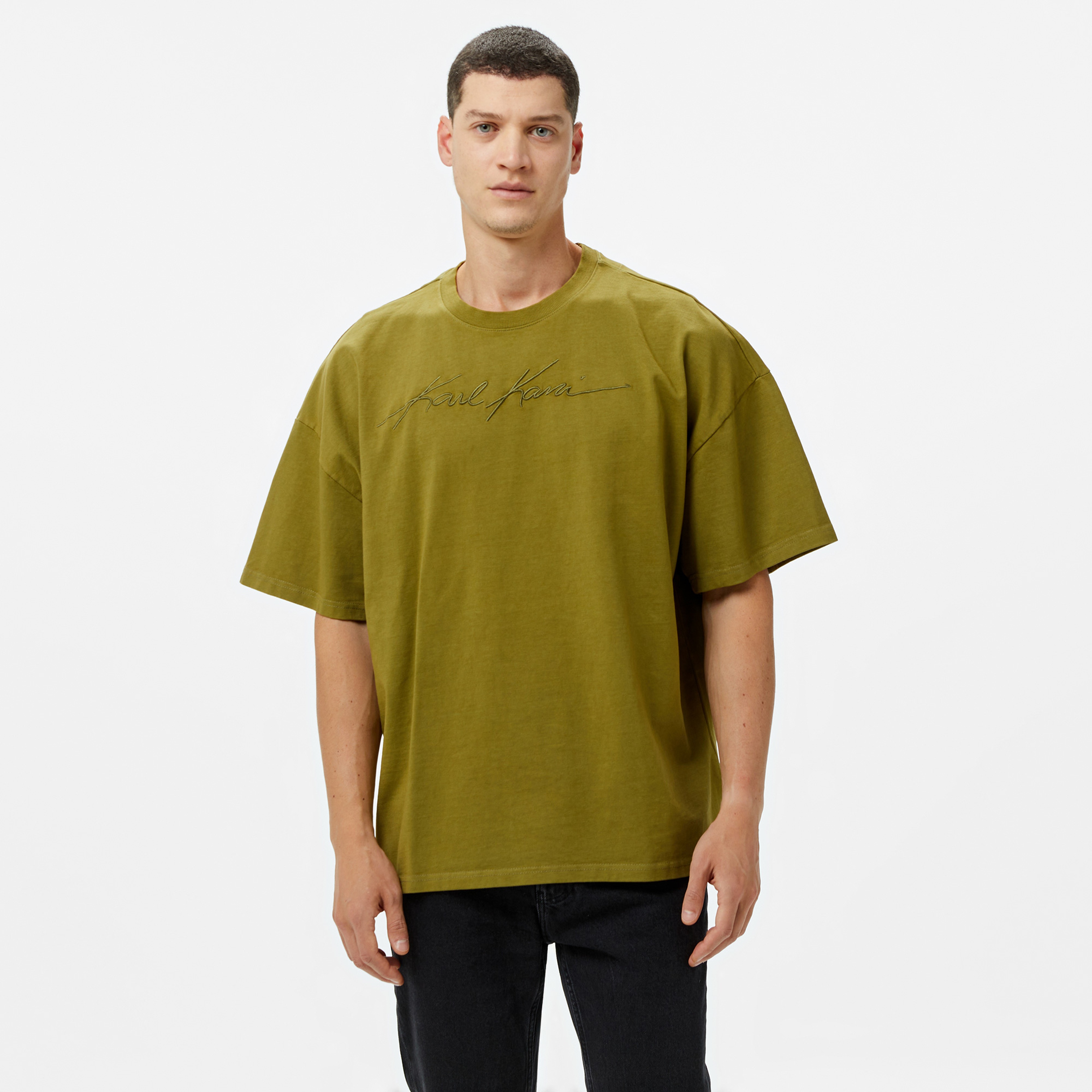 Karl Kani Autograph Heavy Boxy Erkek Yeşil T-Shirt