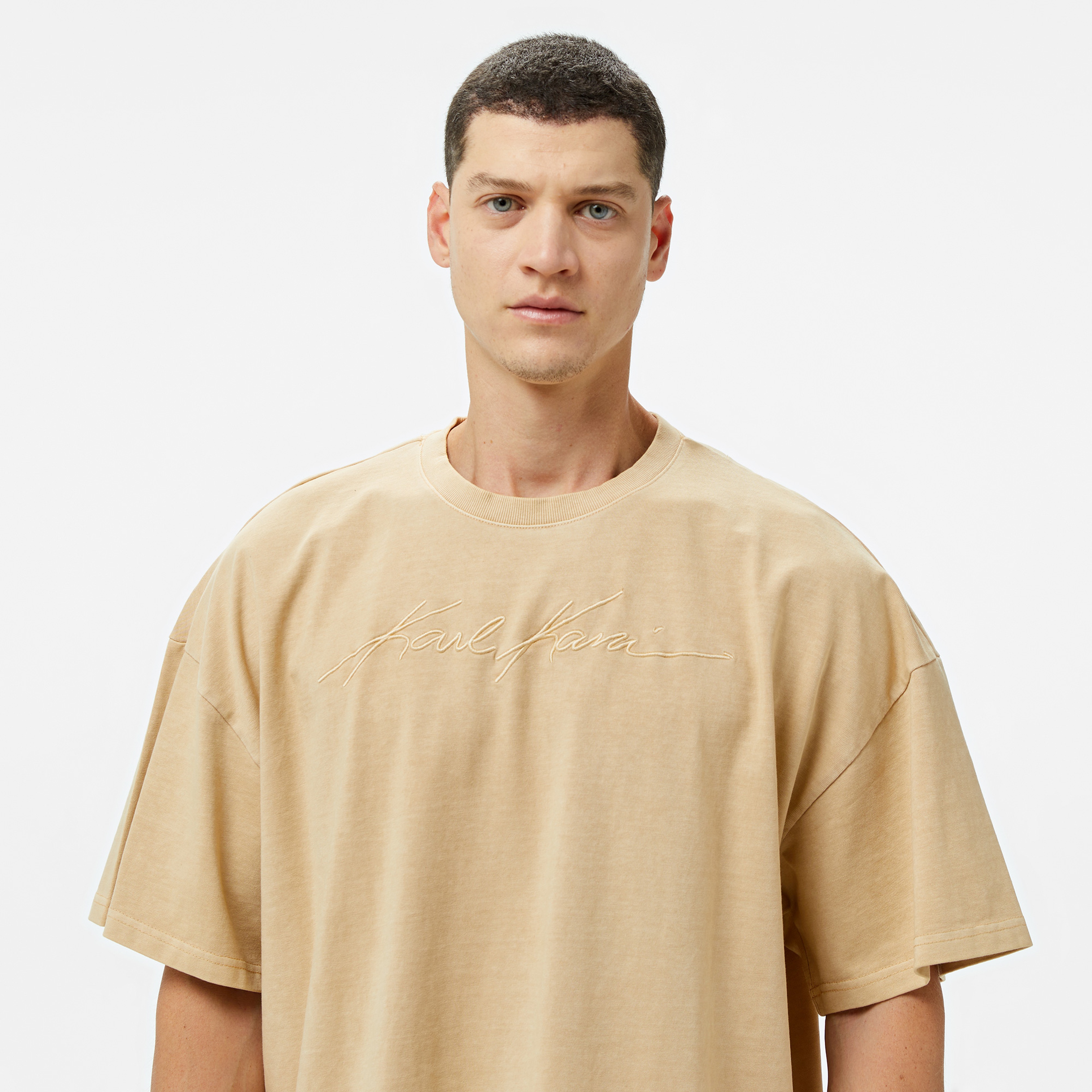 Karl Kani Autograph Heavy Boxy Erkek Bej T-Shirt