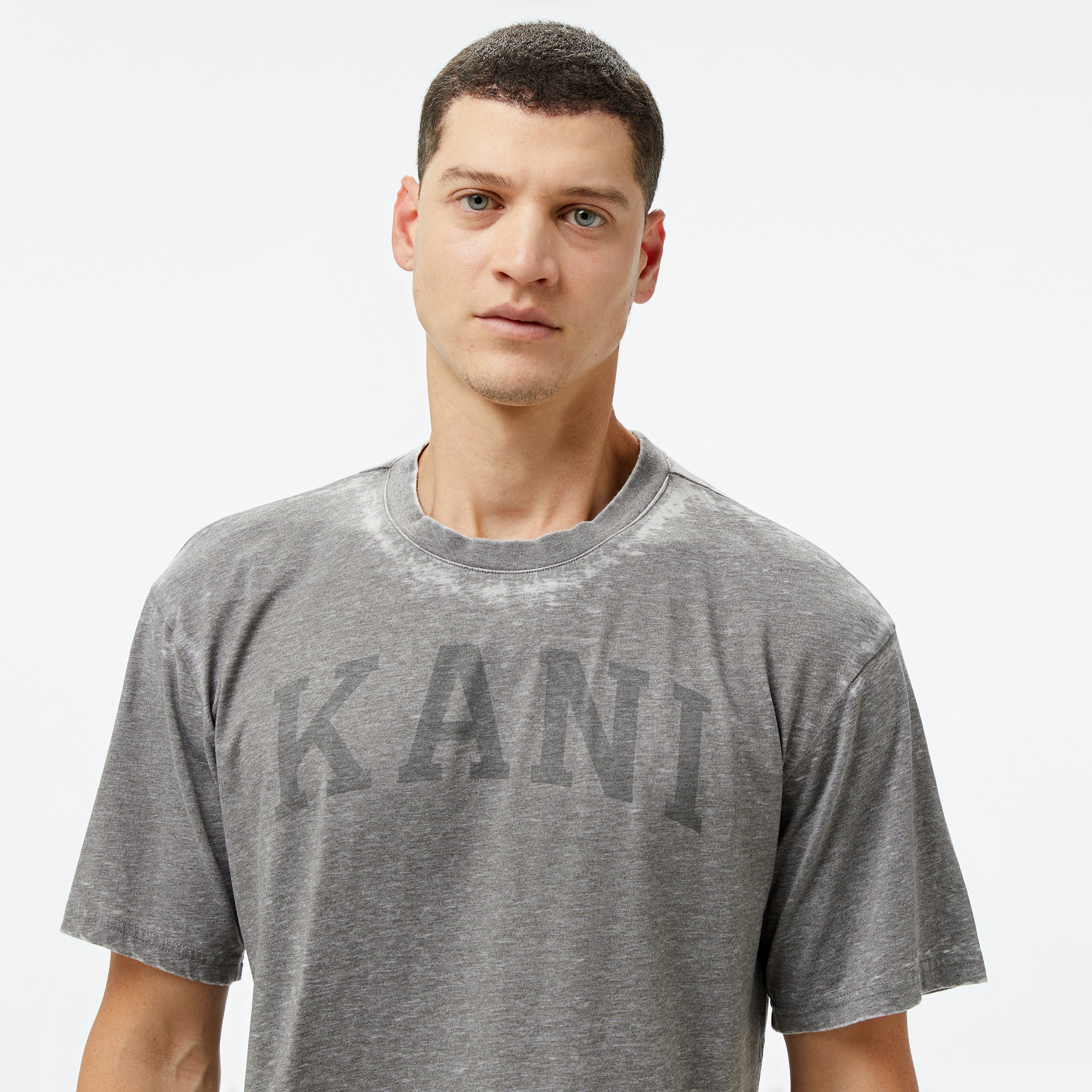 Karl Kani Serif Burnout Erkek Gri T-Shirt
