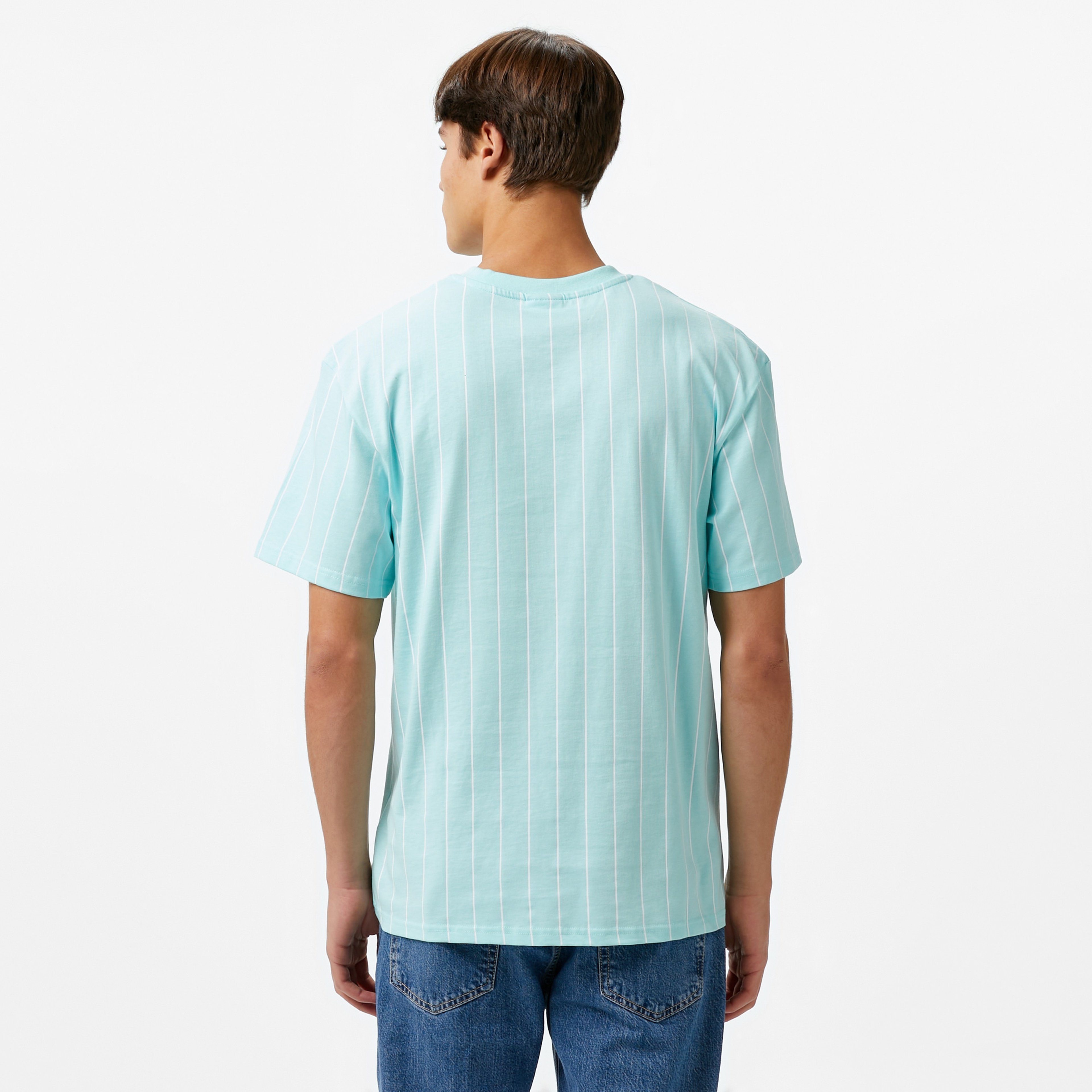 Karl Kani Small Signature Essential Pinstripe Erkek Mavi T-Shirt