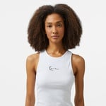 Karl Kani Small Signature Racer Rib Kadın Beyaz Kolsuz T-Shirt