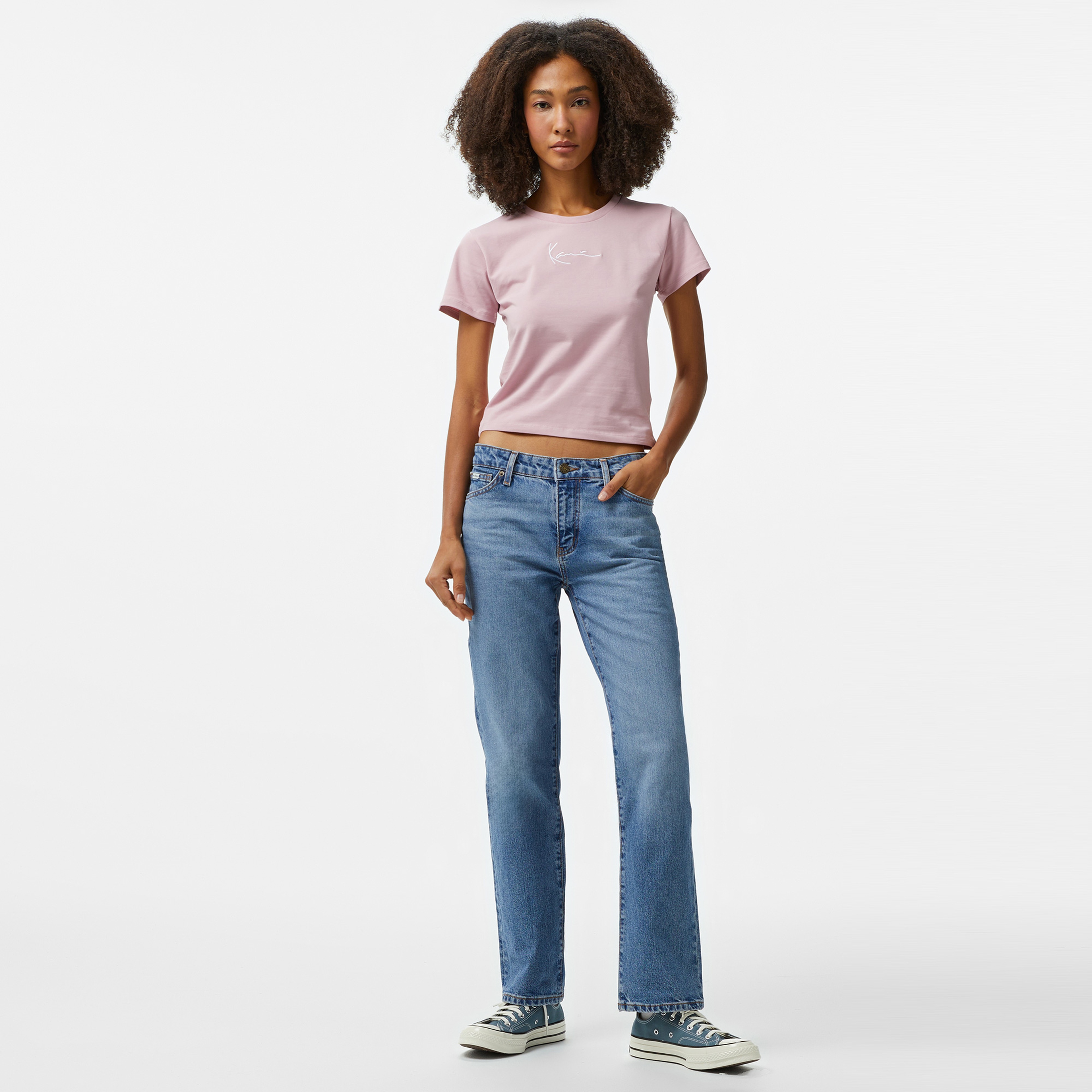 Karl Kani Small Signature Kadın Pembe T-Shirt