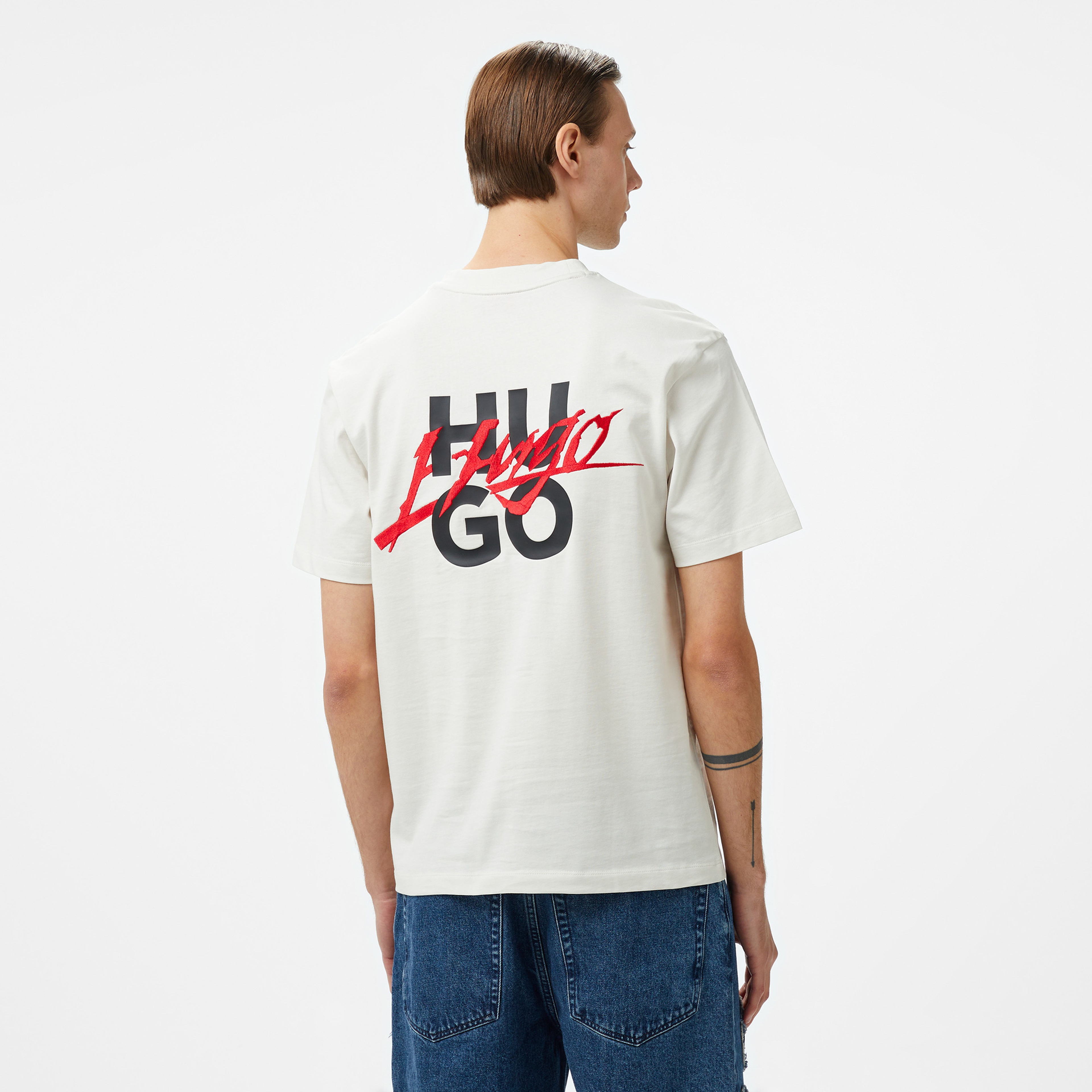 Hugo Dlogotee Erkek Beyaz T-Shirt