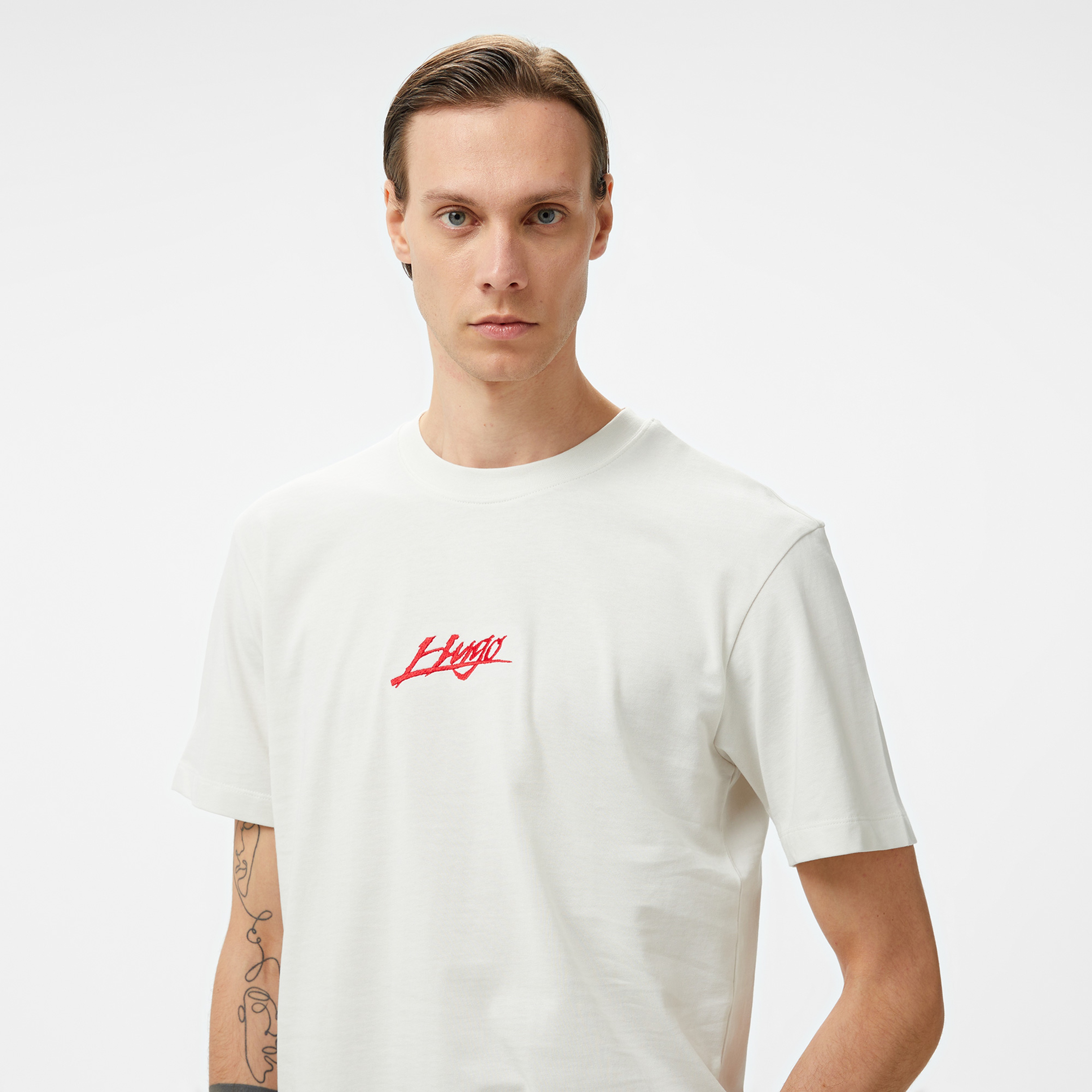Hugo Dlogotee Erkek Beyaz T-Shirt
