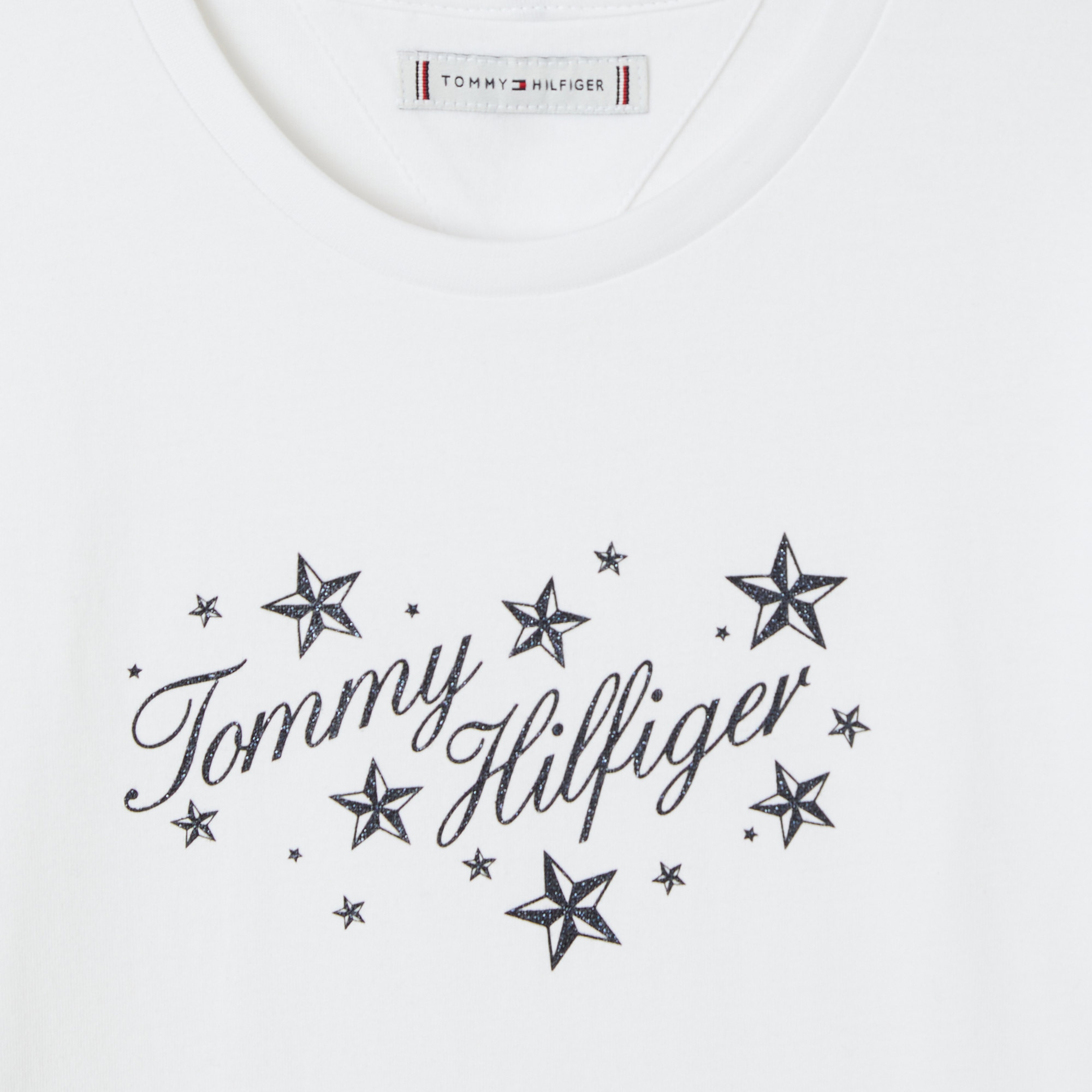 Tommy Hilfiger Tommy Script Glitter Çocuk Beyaz T-Shirt