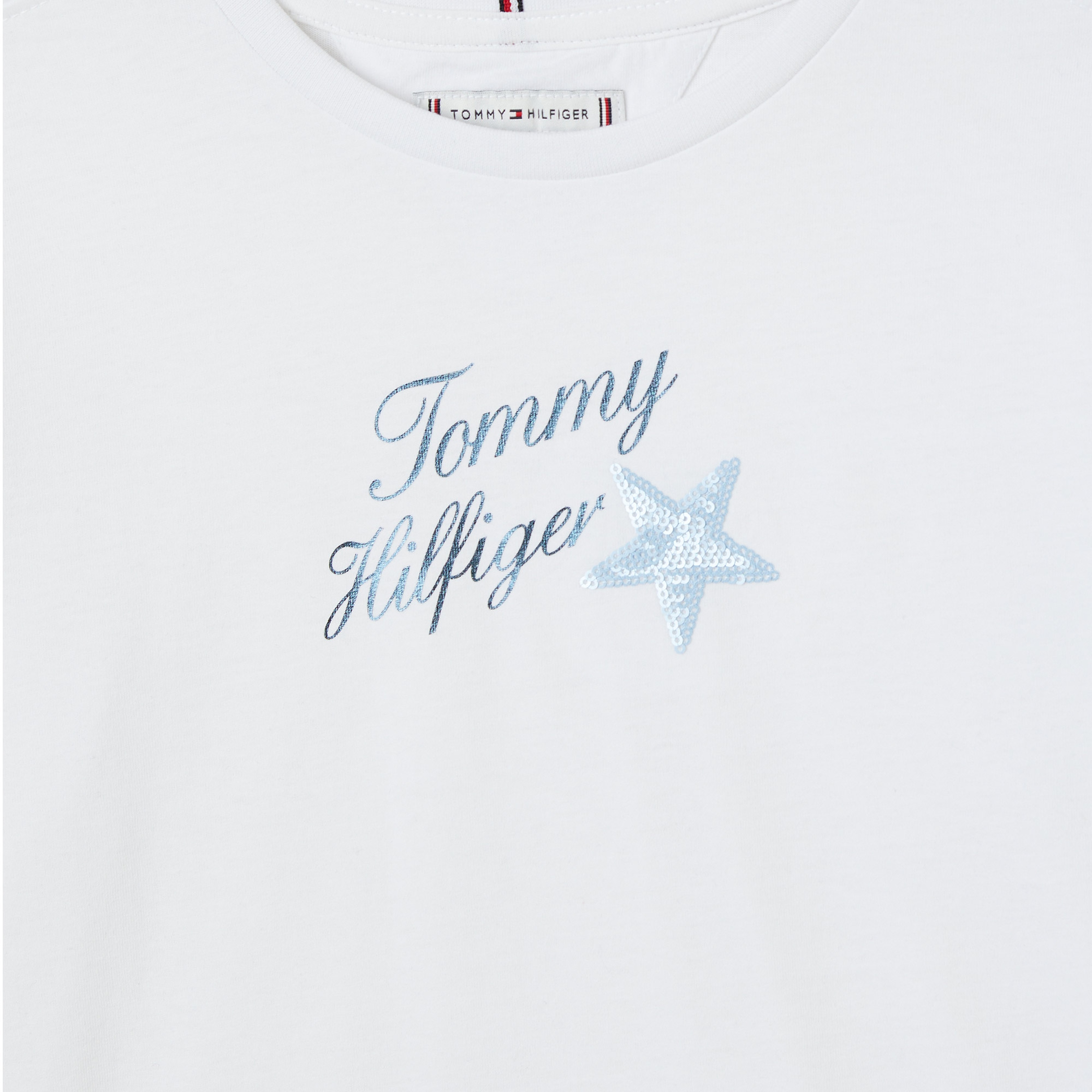 Tommy Hilfiger Tommy Sequins Foil Çocuk Beyaz T-Shirt