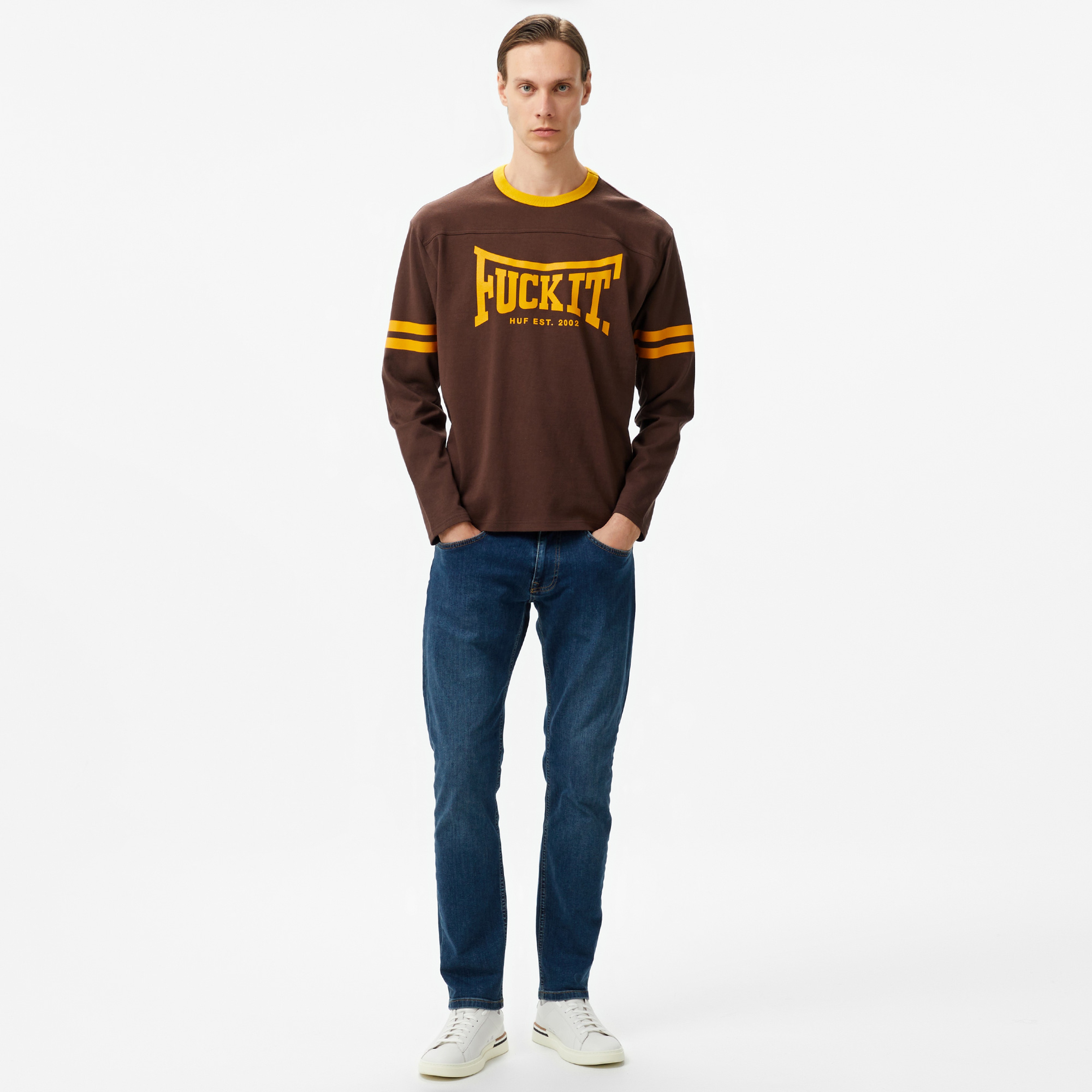 HUF Exeter Football Shirt Erkek Kahverengi T-Shirt