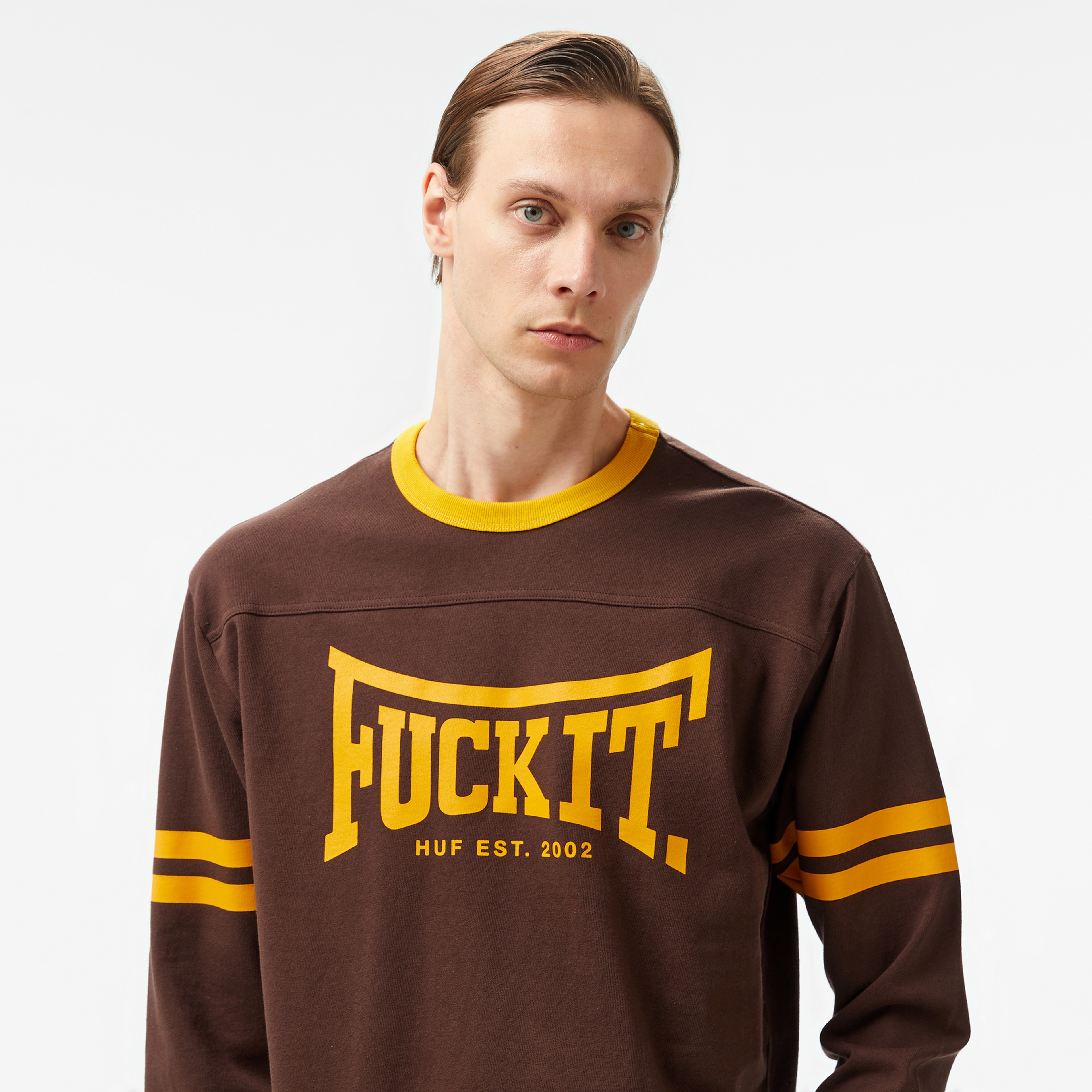 HUF Exeter Football Shirt Erkek Kahverengi T-Shirt