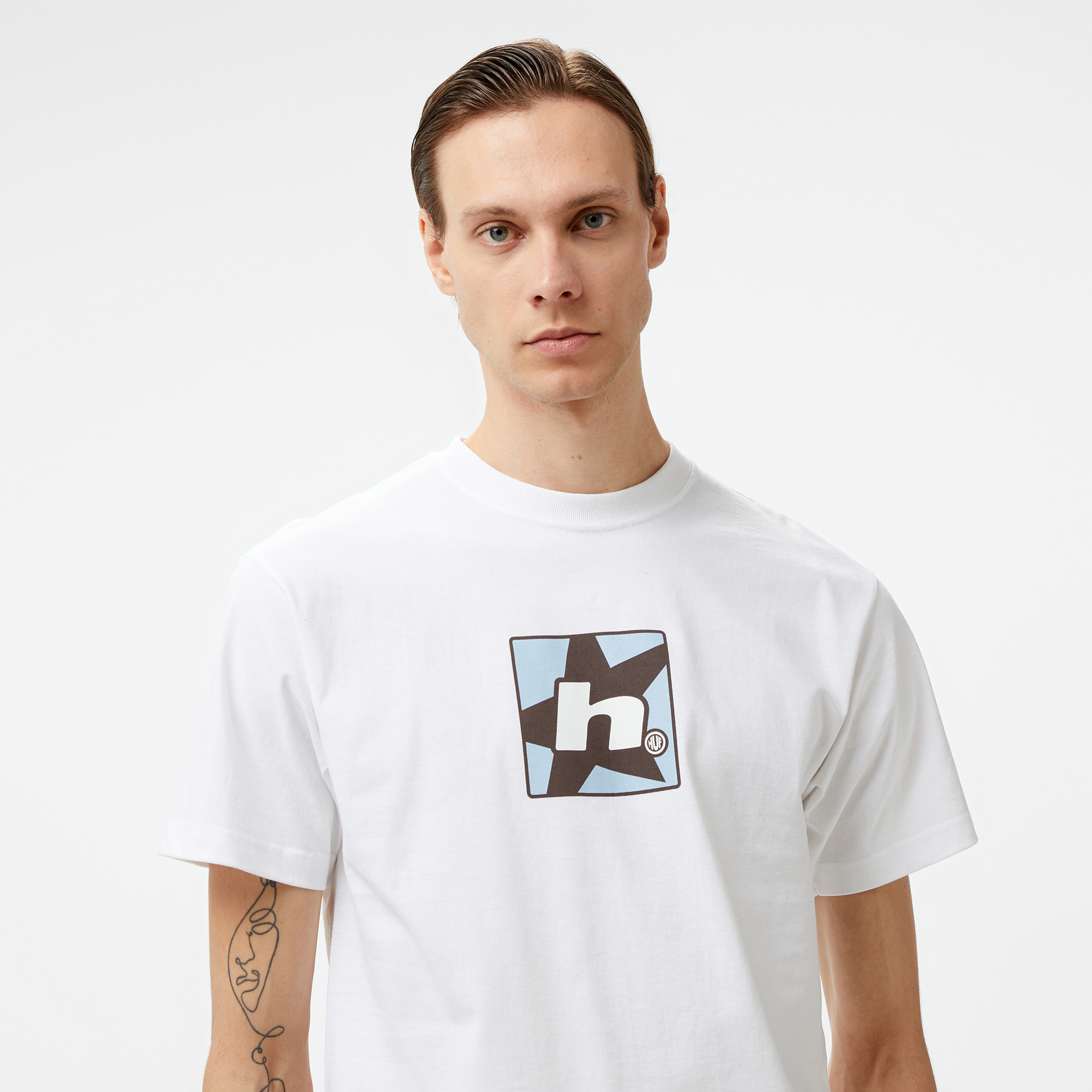 HUF Star Erkek Beyaz T-Shirt