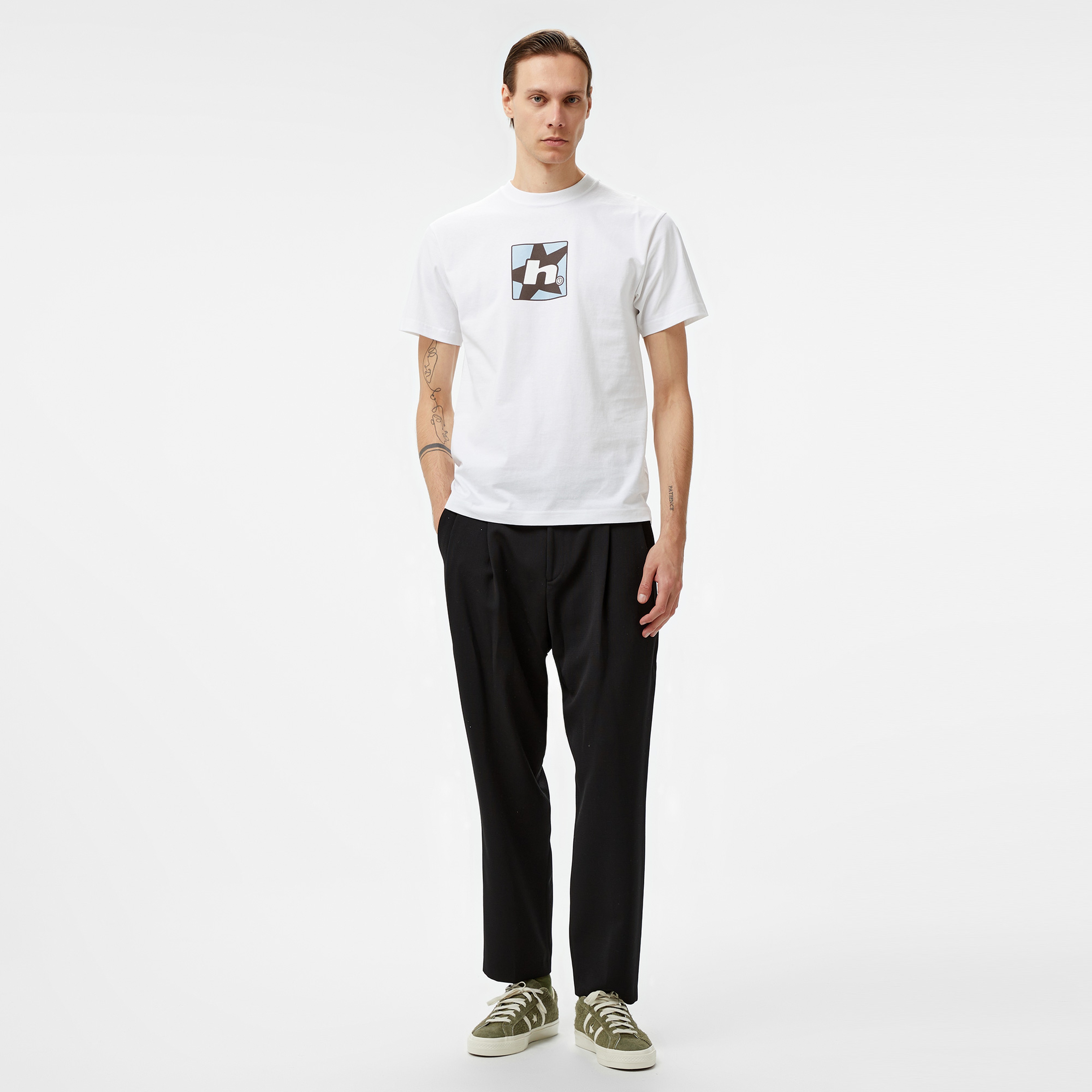 HUF Star Erkek Beyaz T-Shirt