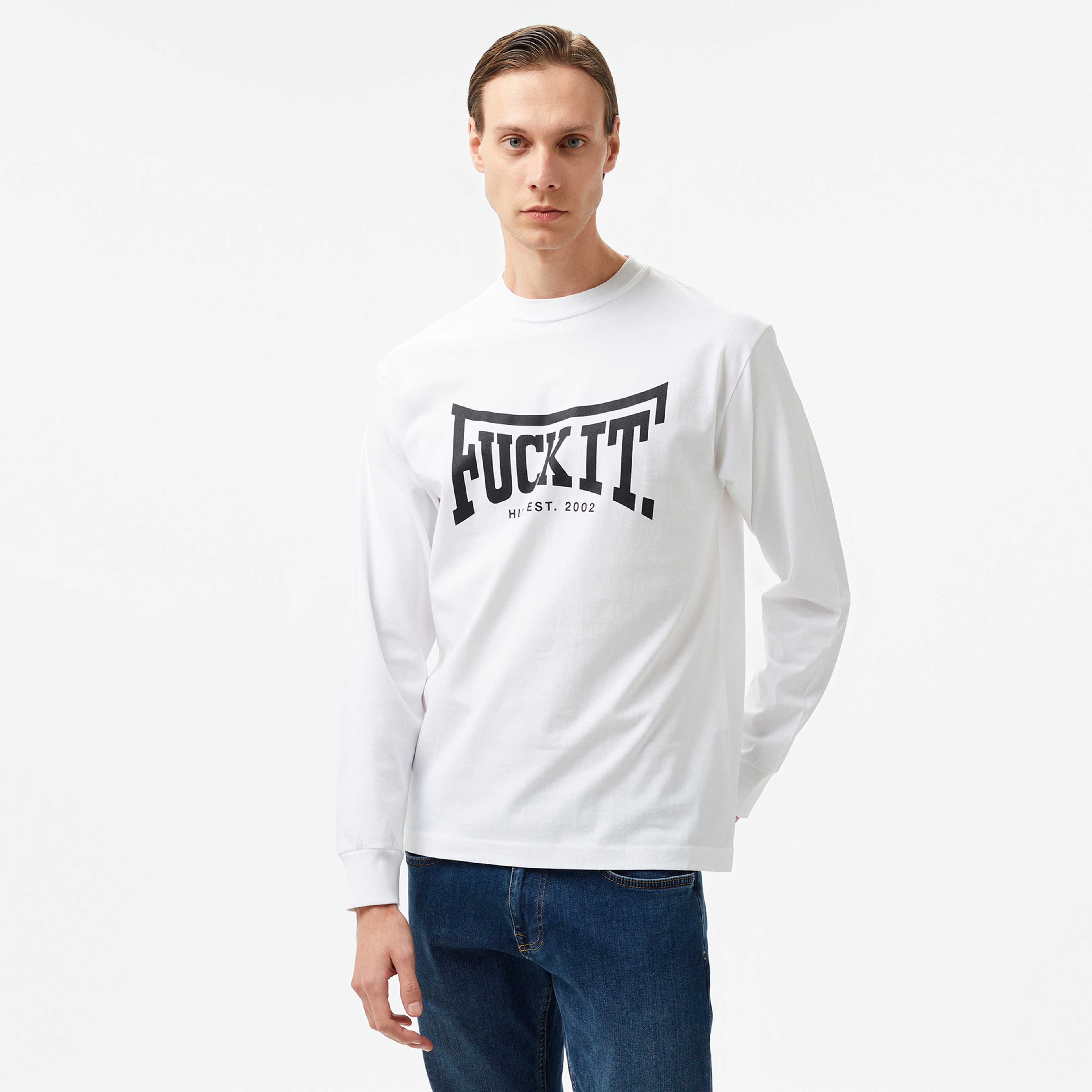 HUF Throwing Hands Erkek Beyaz T-Shirt