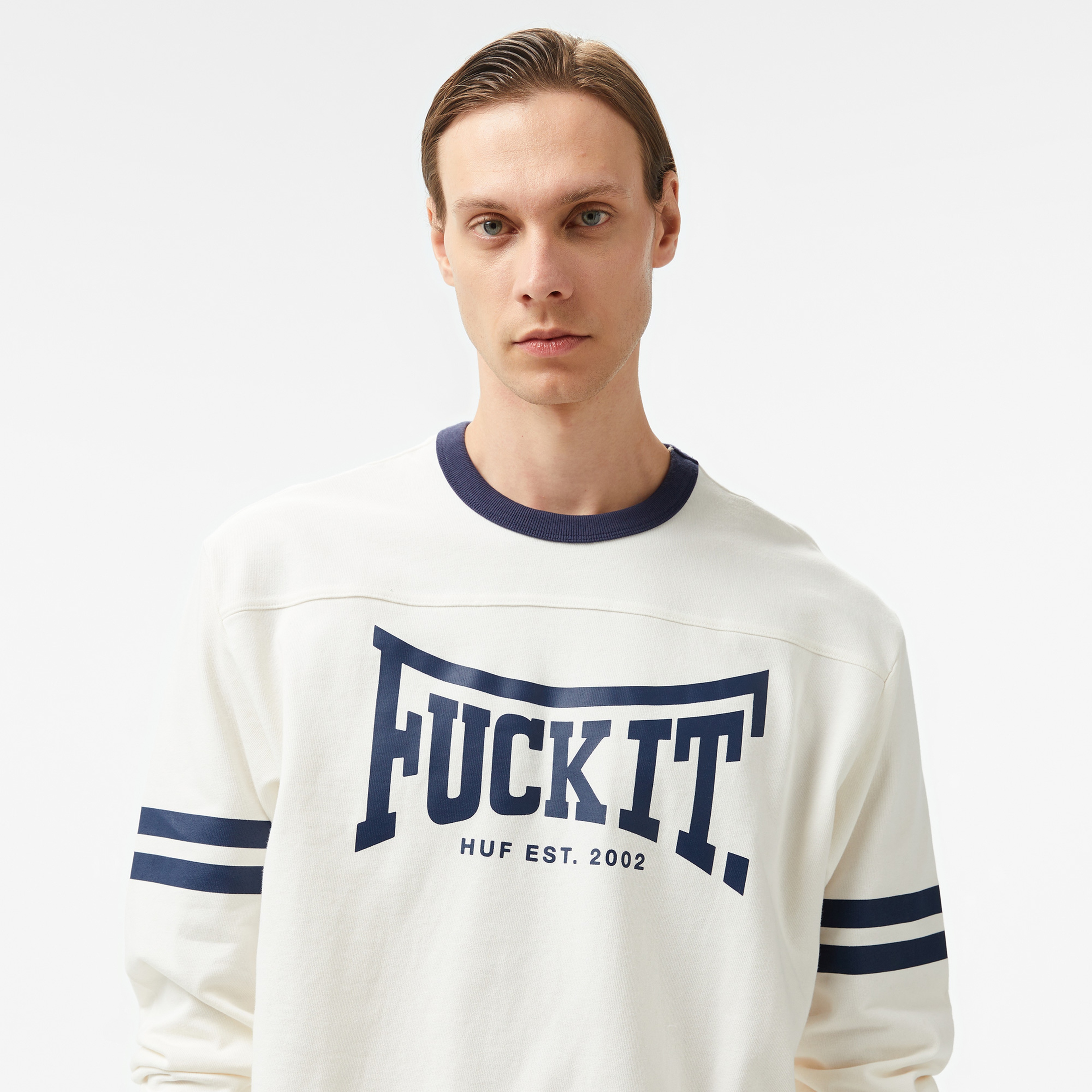 HUF Exeter Football Shirt Erkek Bej T-Shirt
