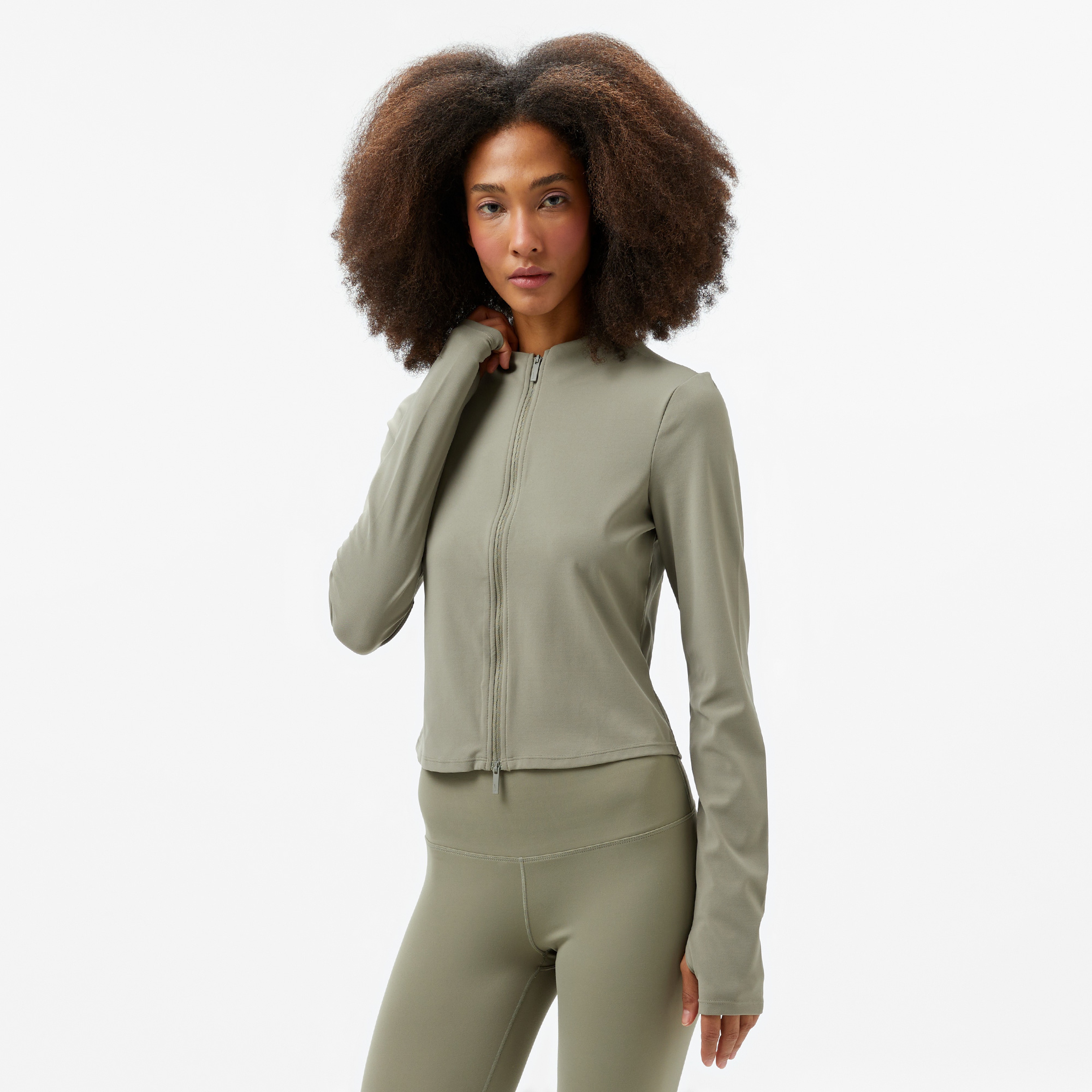 Nike Dri-Fit Zenvy Kadın Yeşil Uzun Kollu T-Shirt