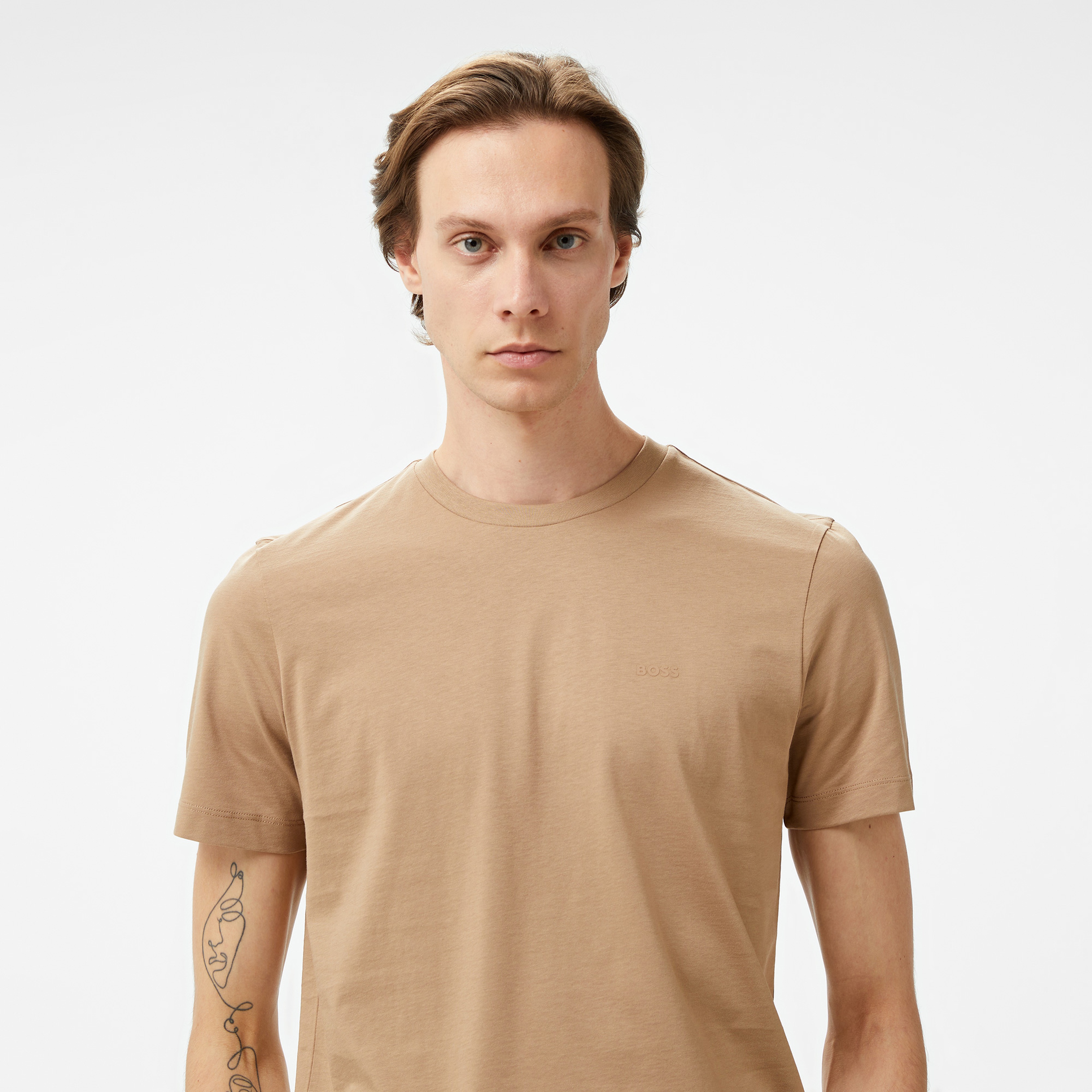 Boss Thompson 01 Erkek Bej T-Shirt