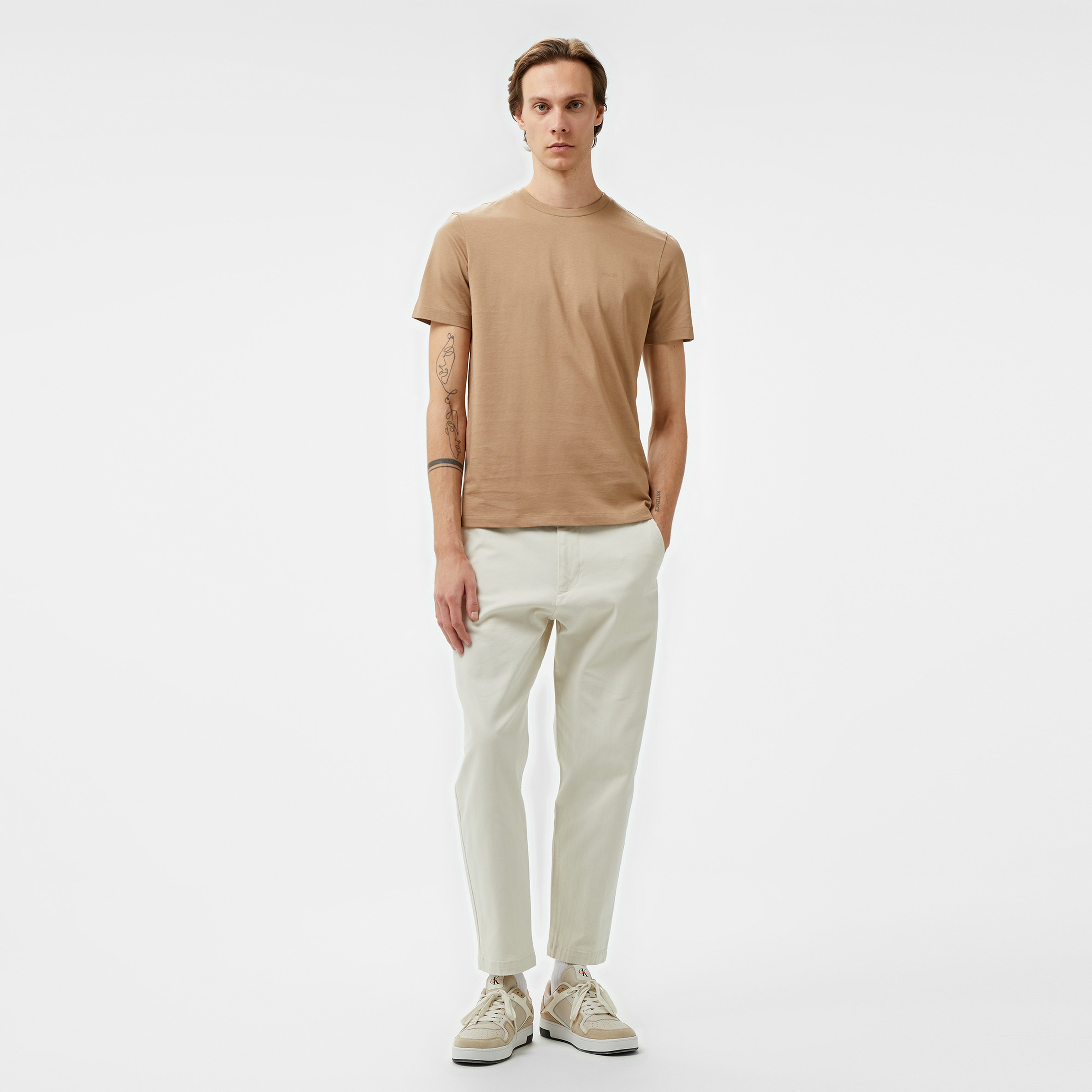 Boss Thompson 01 Erkek Bej T-Shirt