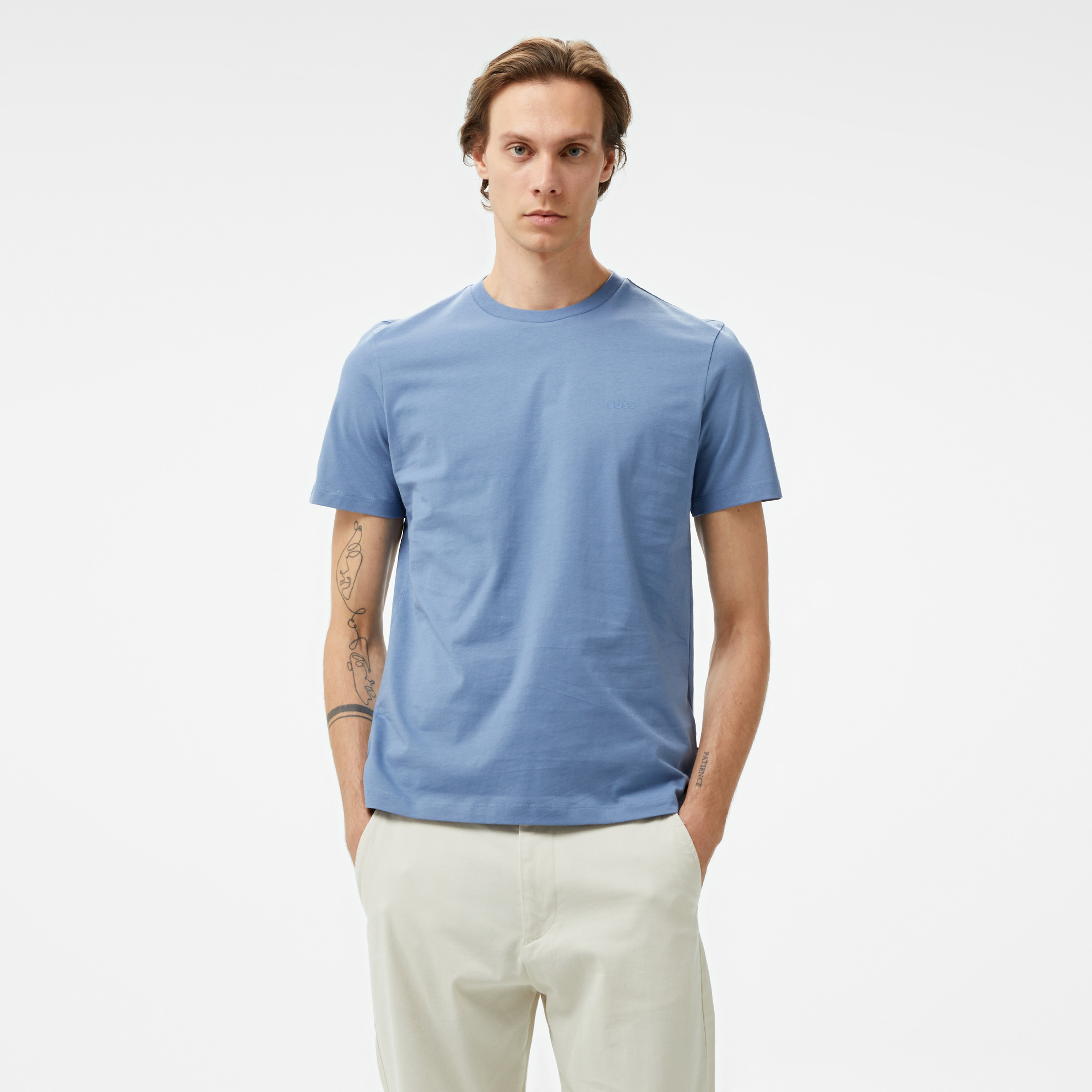 Boss Thompson 01 Erkek Mavi T-Shirt