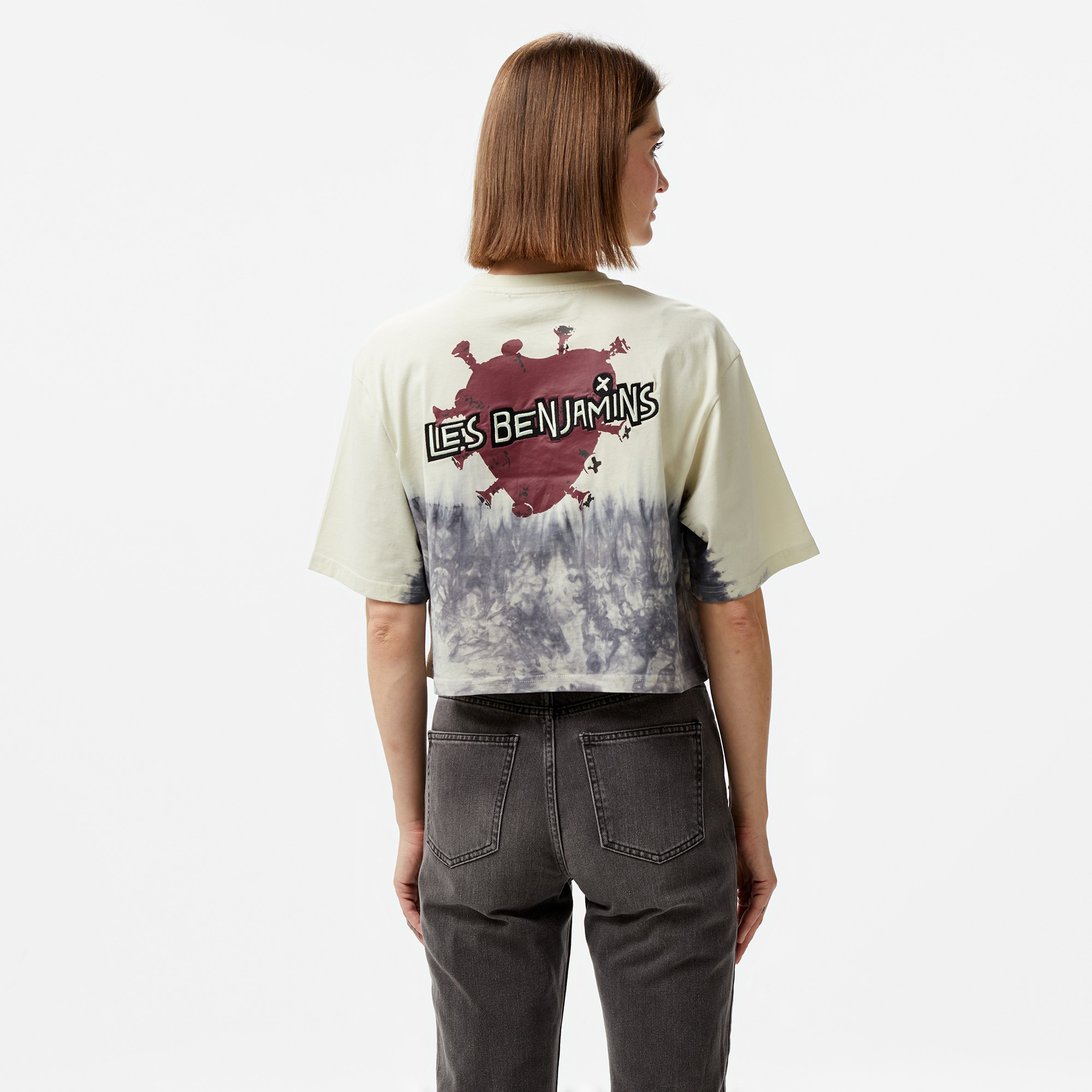 Les Benjamins Oversize 006 Kadın Gri T-Shirt