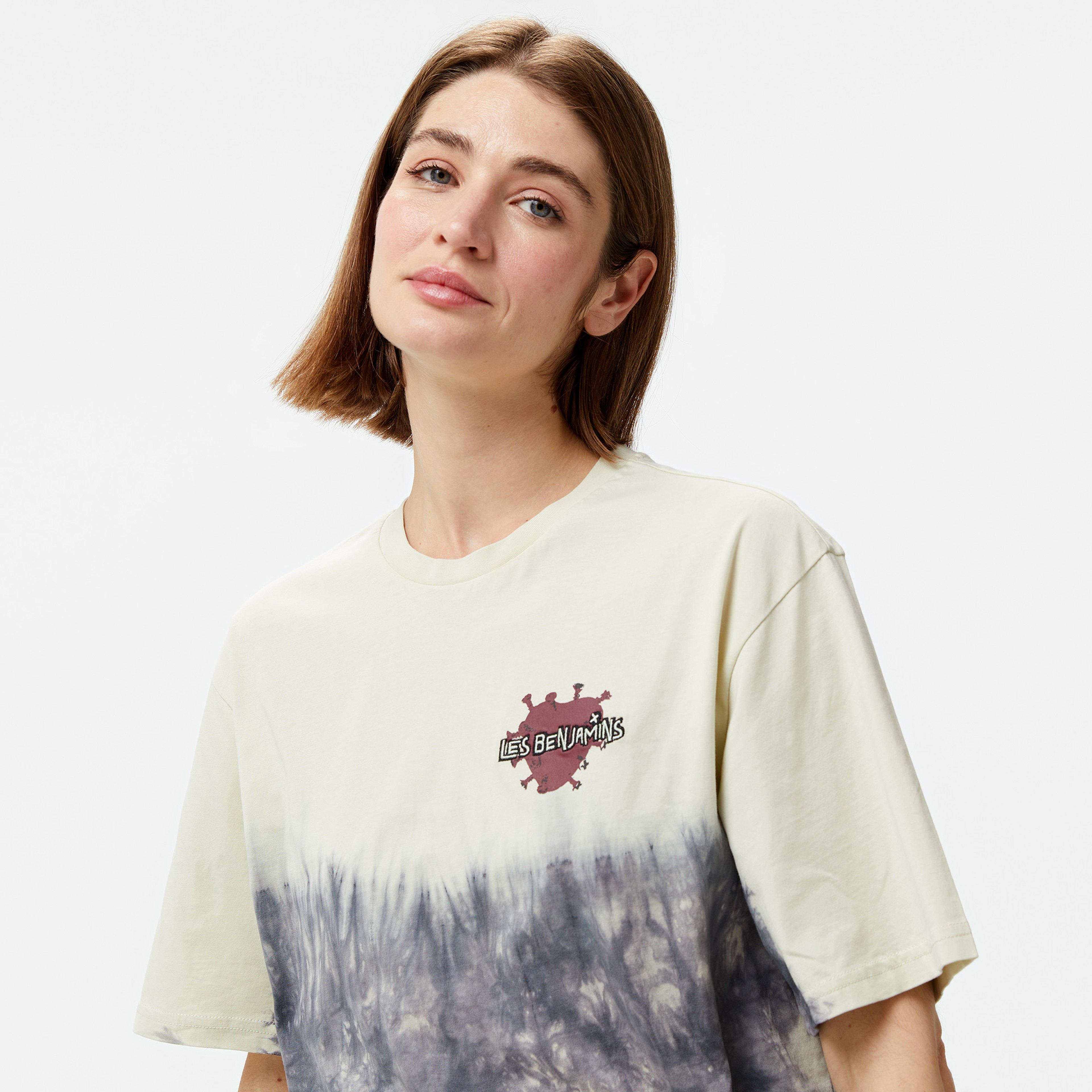 Les Benjamins Oversize 006 Kadın Gri T-Shirt