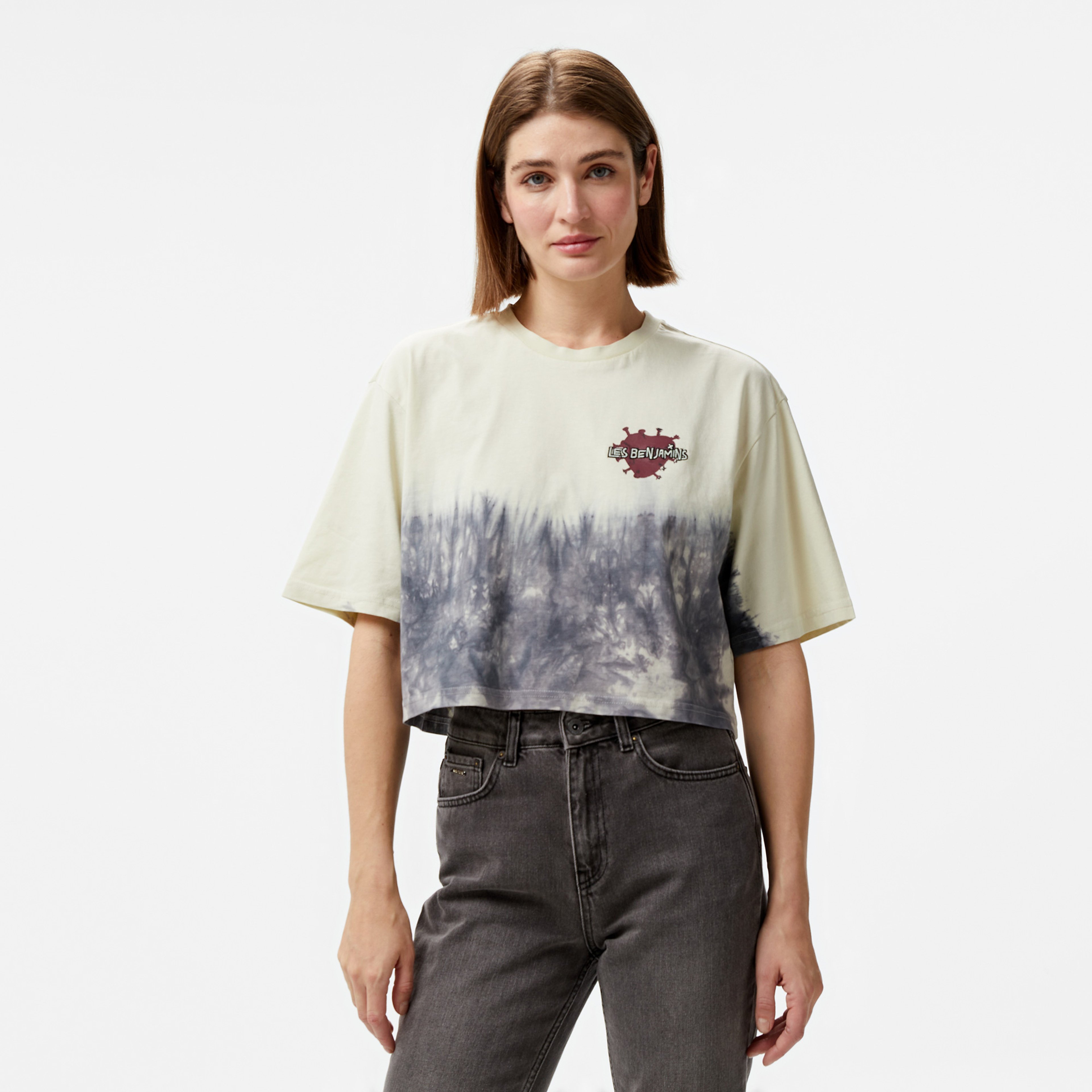 Les Benjamins Oversize 006 Kadın Gri T-Shirt