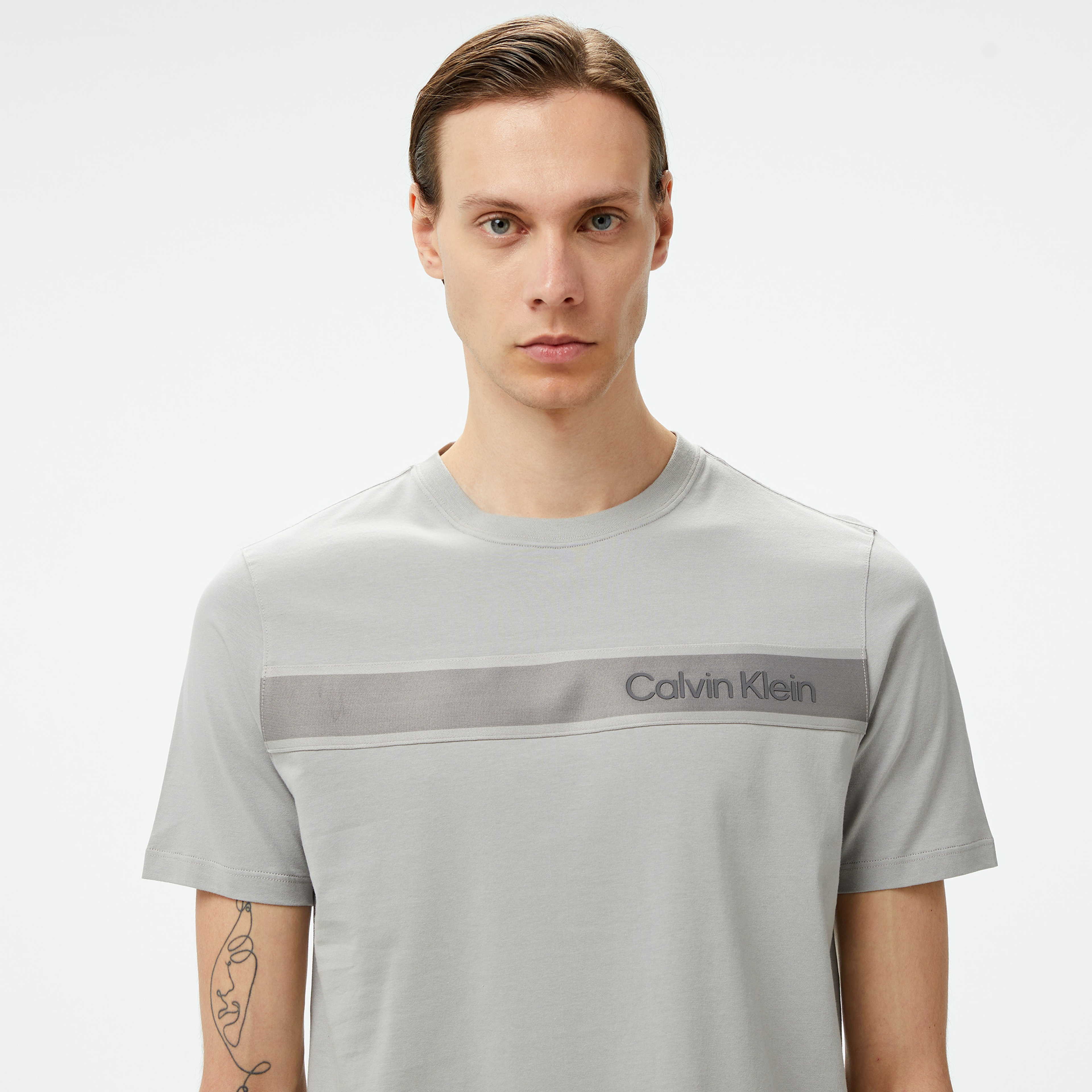 Calvin Klein Erkek Gri T-Shirt