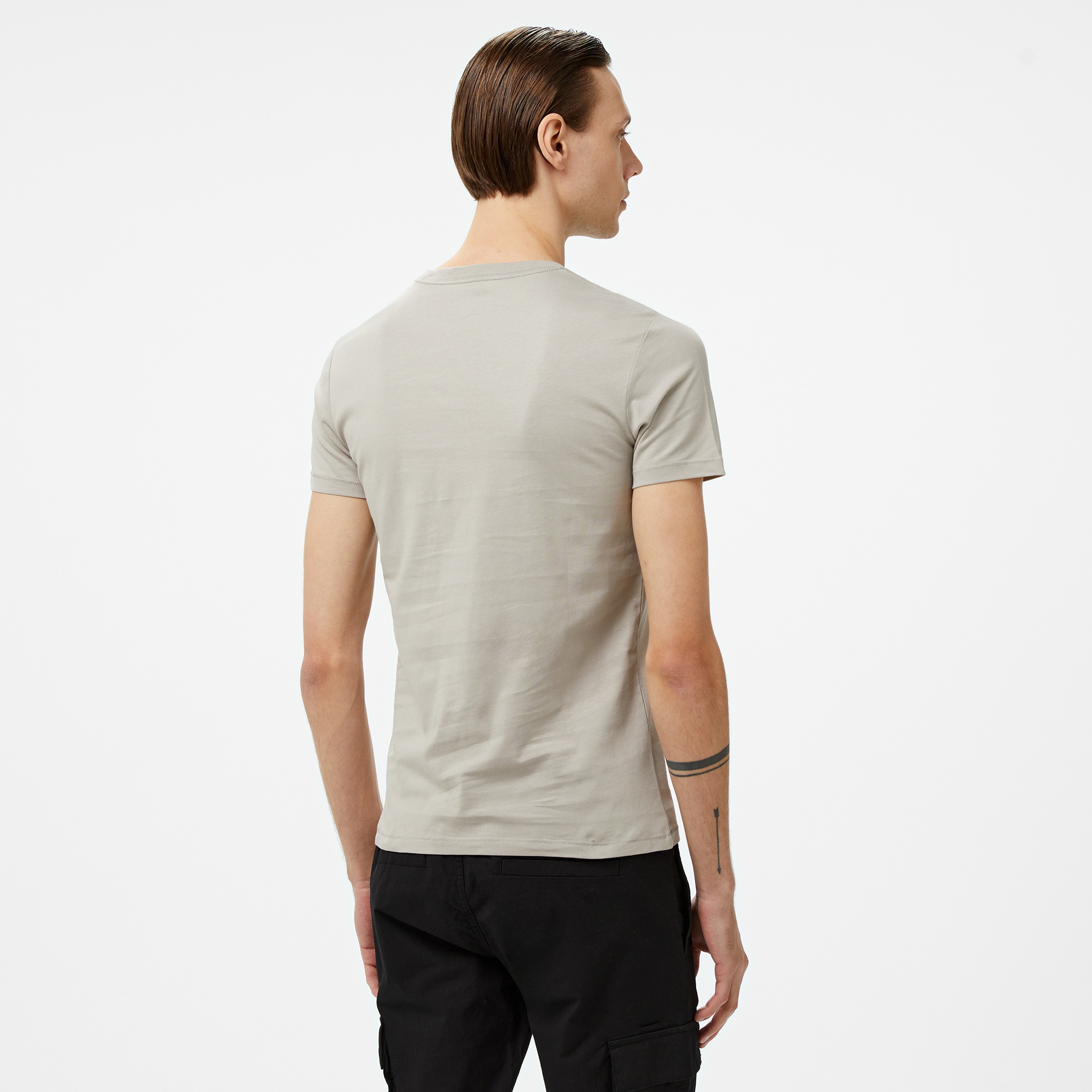 Calvin Klein Jeans Mixed institutional Logo Erkek Gri T-Shirt