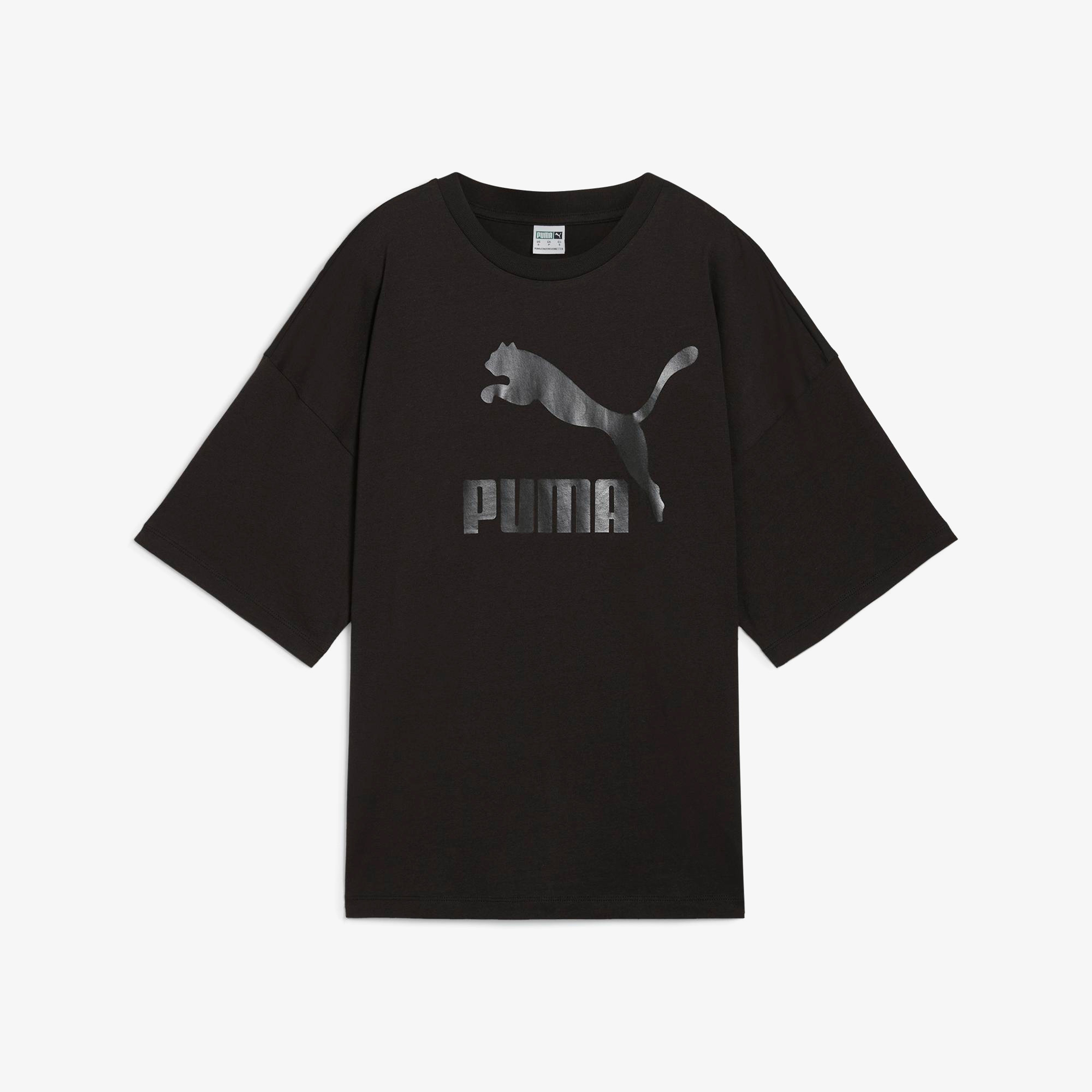 Puma Classics Oversized Logo Kadın Siyah T-Shirt