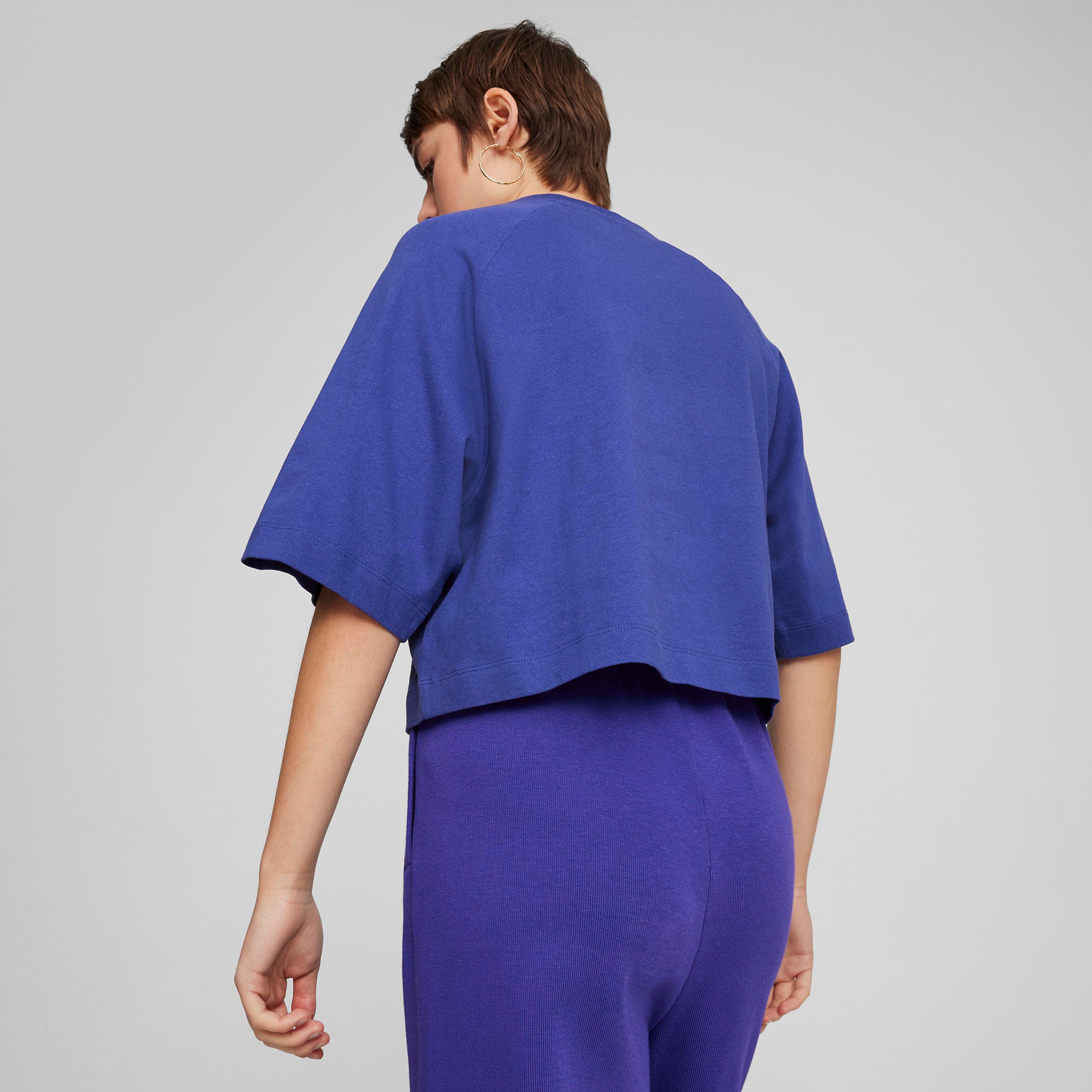 Puma Classics + Oversized Kadın Mor T-Shirt